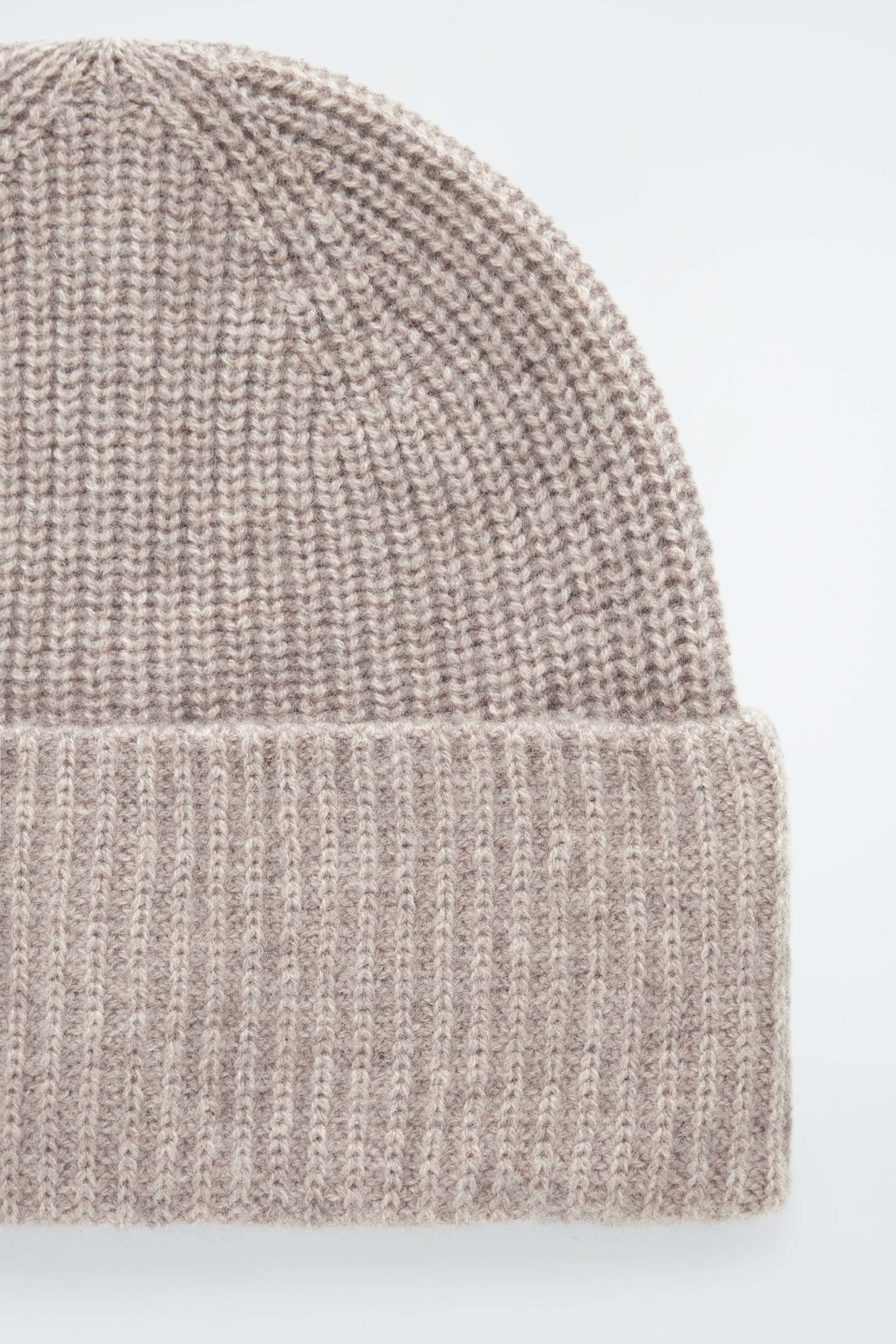 RIBBED WOOL AND CASHMERE BEANIE - BEIGE/BRIGHT RED/NAVY - 5