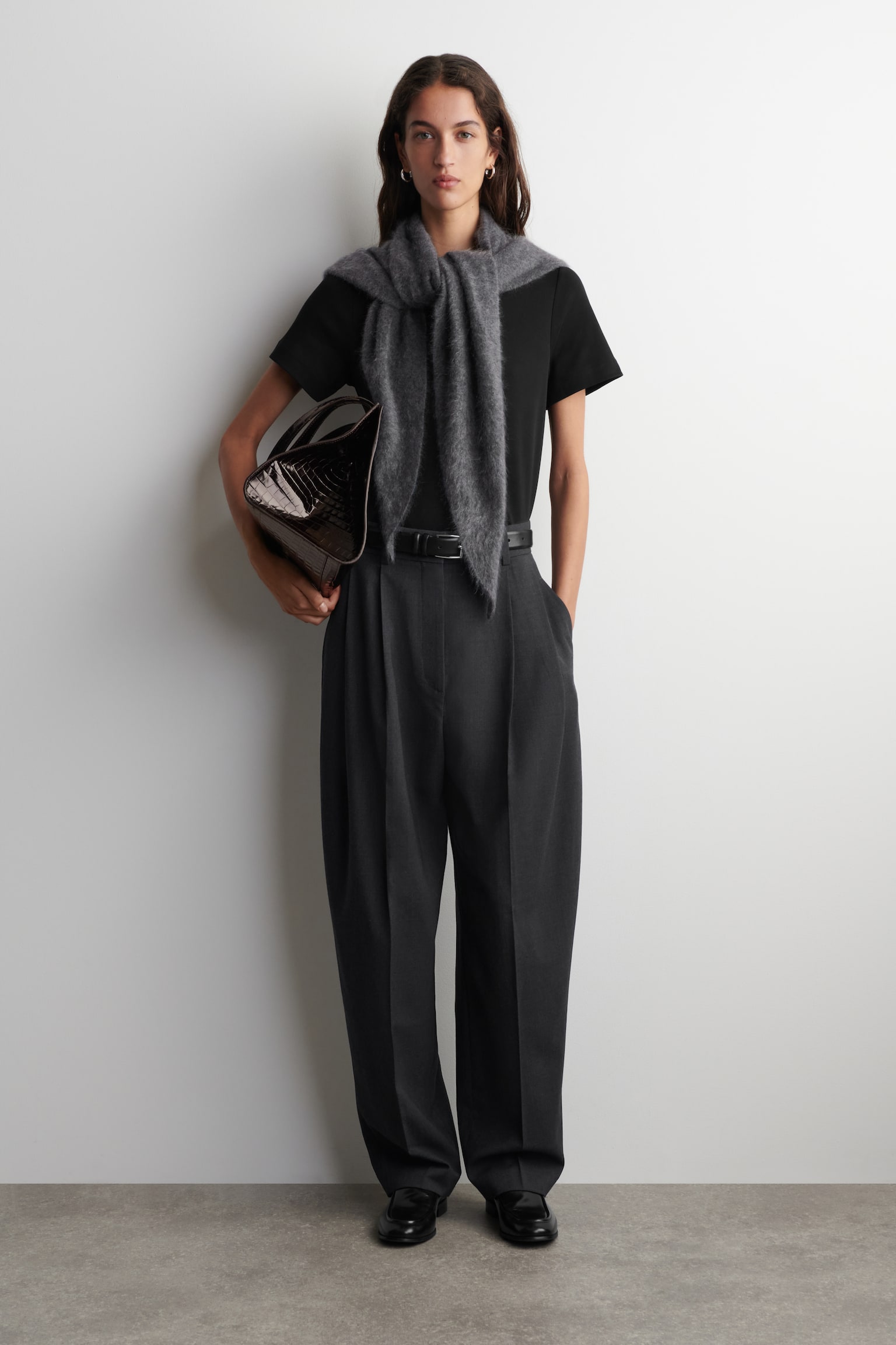 Strak gesneden T-shirt - ZWART/ZWART / WIT / GESTREEPT/Donkerrood/WIT - 5