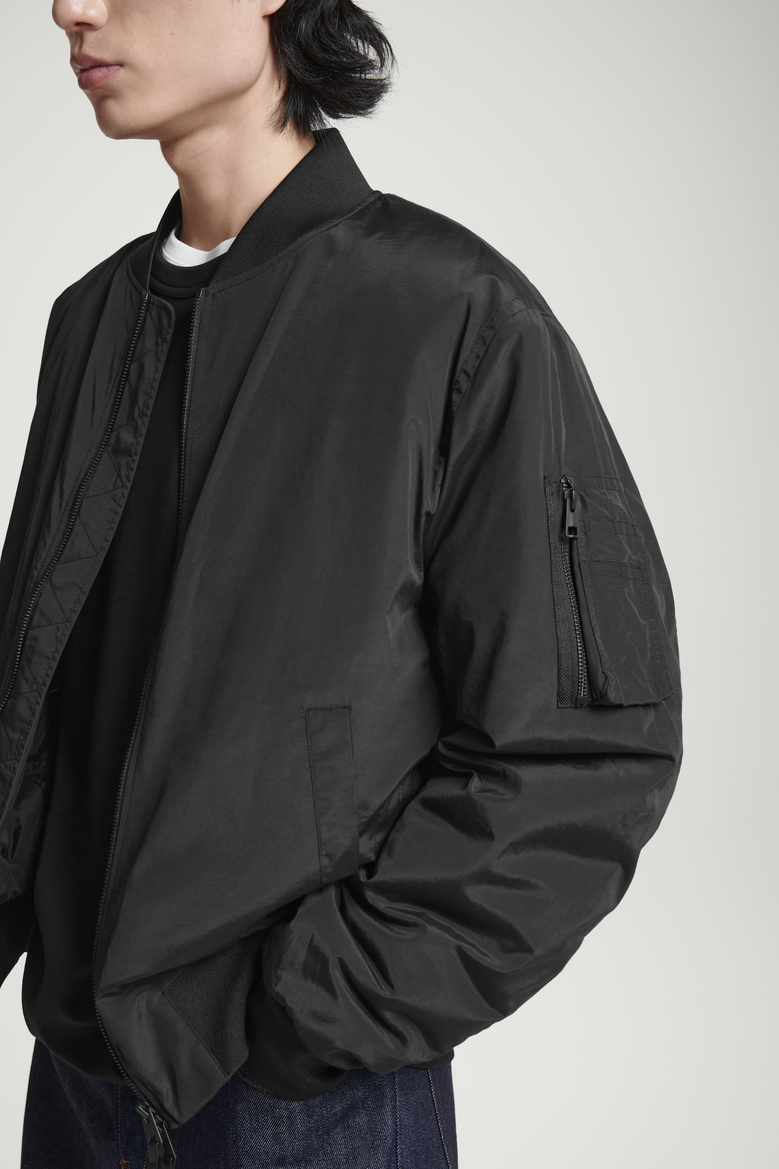 PADDED BOMBER JACKET - BLACK - 4