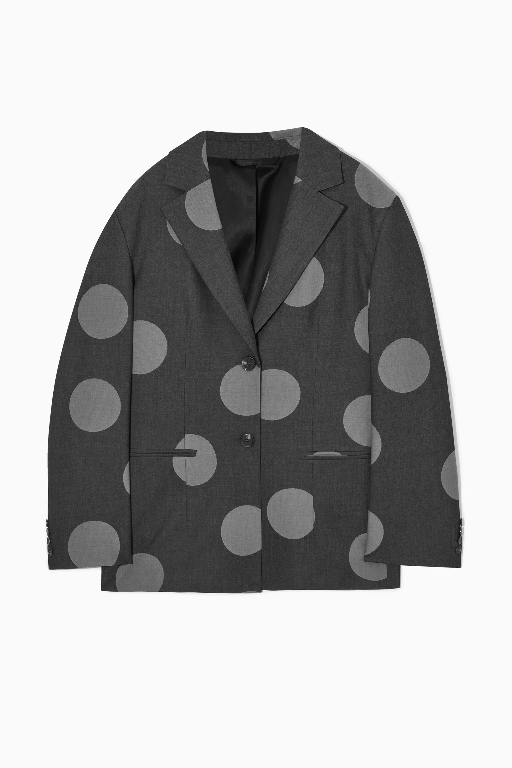 OVERSIZED POLKA-DOT WOOL-BLEND BLAZER - GREY / POLKA DOT - Ladies | H&M GB