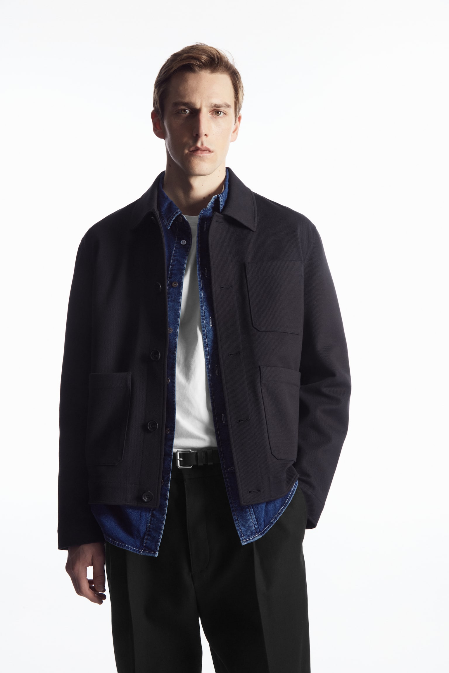 TWILL UTILITY JACKET - NAVY/BLACK/OFF-WHITE - 1