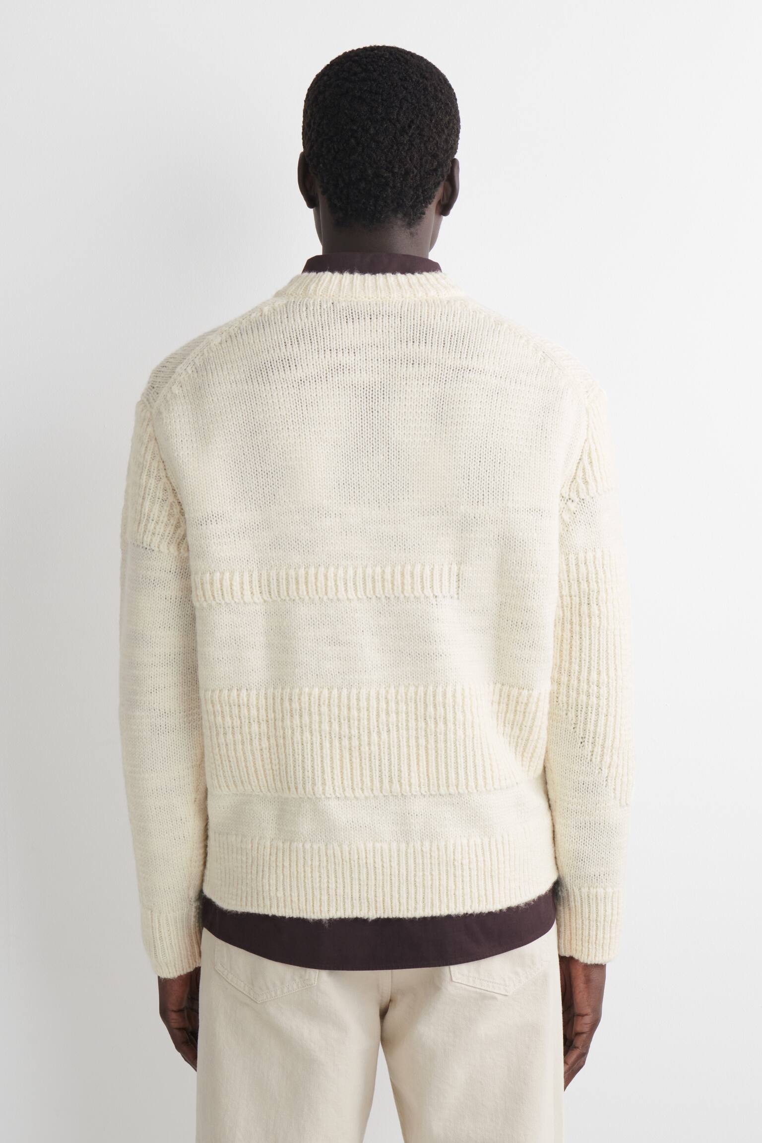 WOLLPULLOVER MIT LEITERMUSTER - CREME - 3
