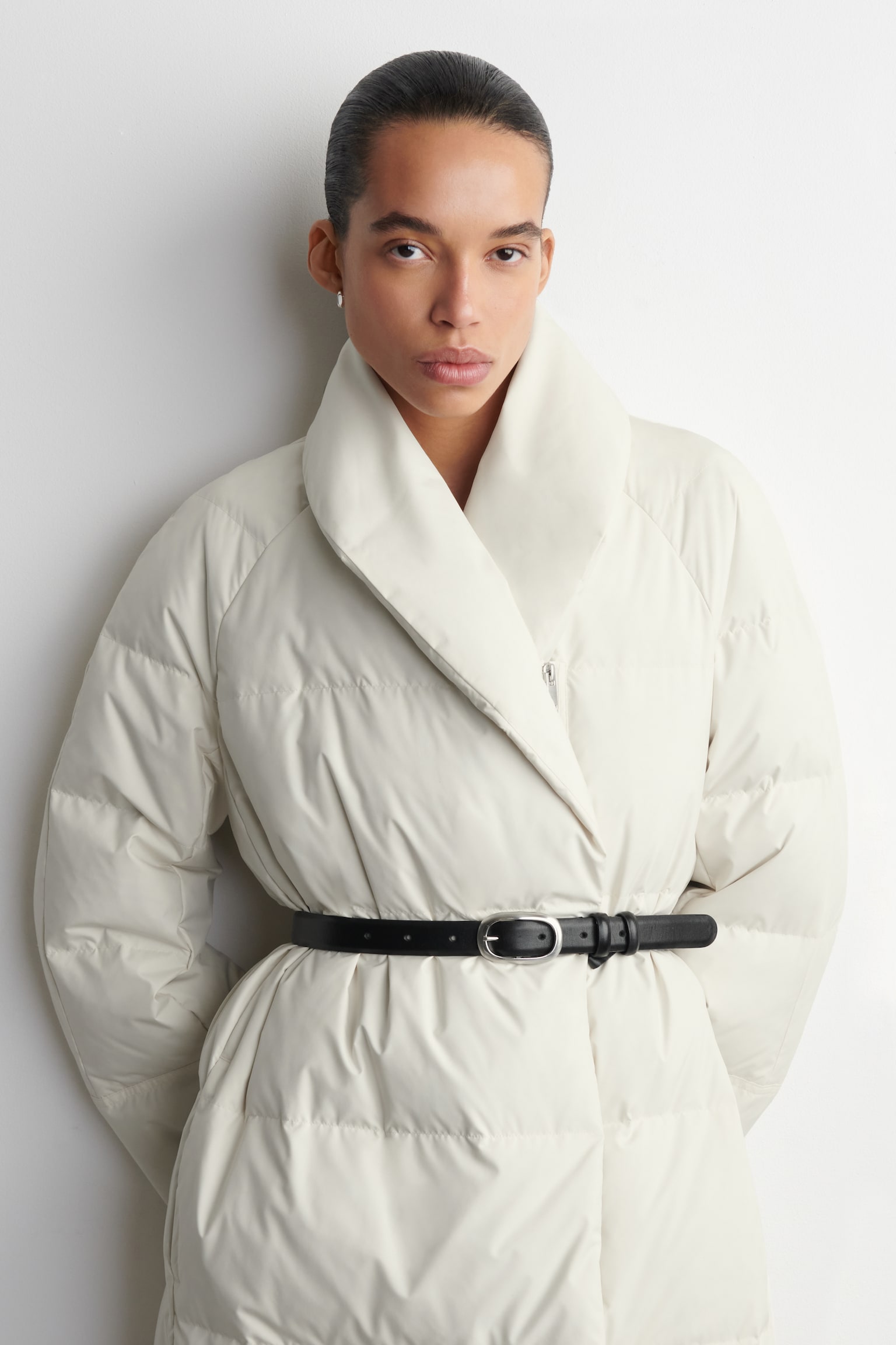 QUILTAD DUNKAPPA MED SJALKRAGE - OFF-WHITE - 4