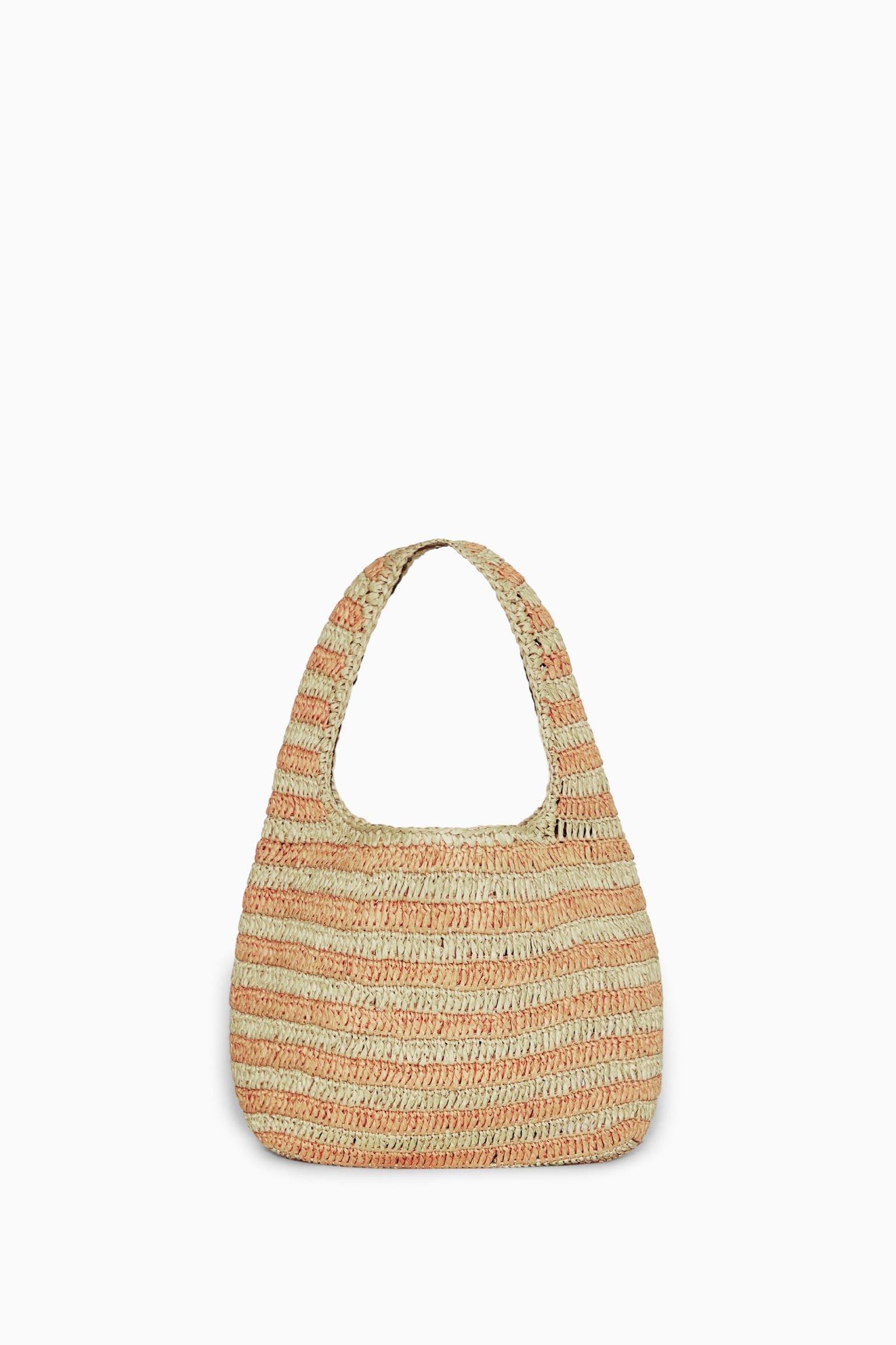 MINI SHOULDER BAG - RAFFIA - BEIGE / ORANGE / STRIPED - 1