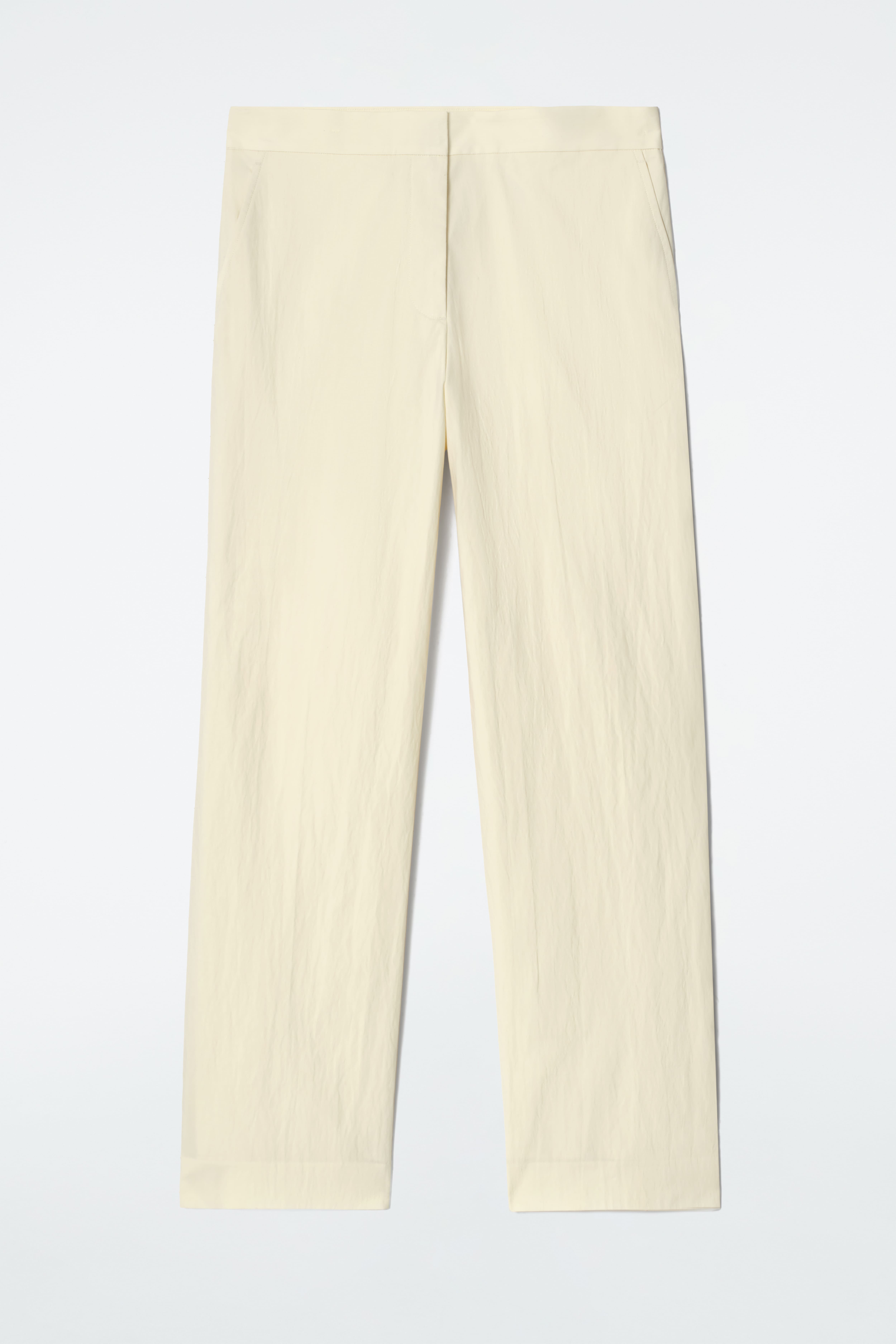 PANTALONI SARTORIALI A GAMBA DRITTA IN COTONE - GIALLO BURRO