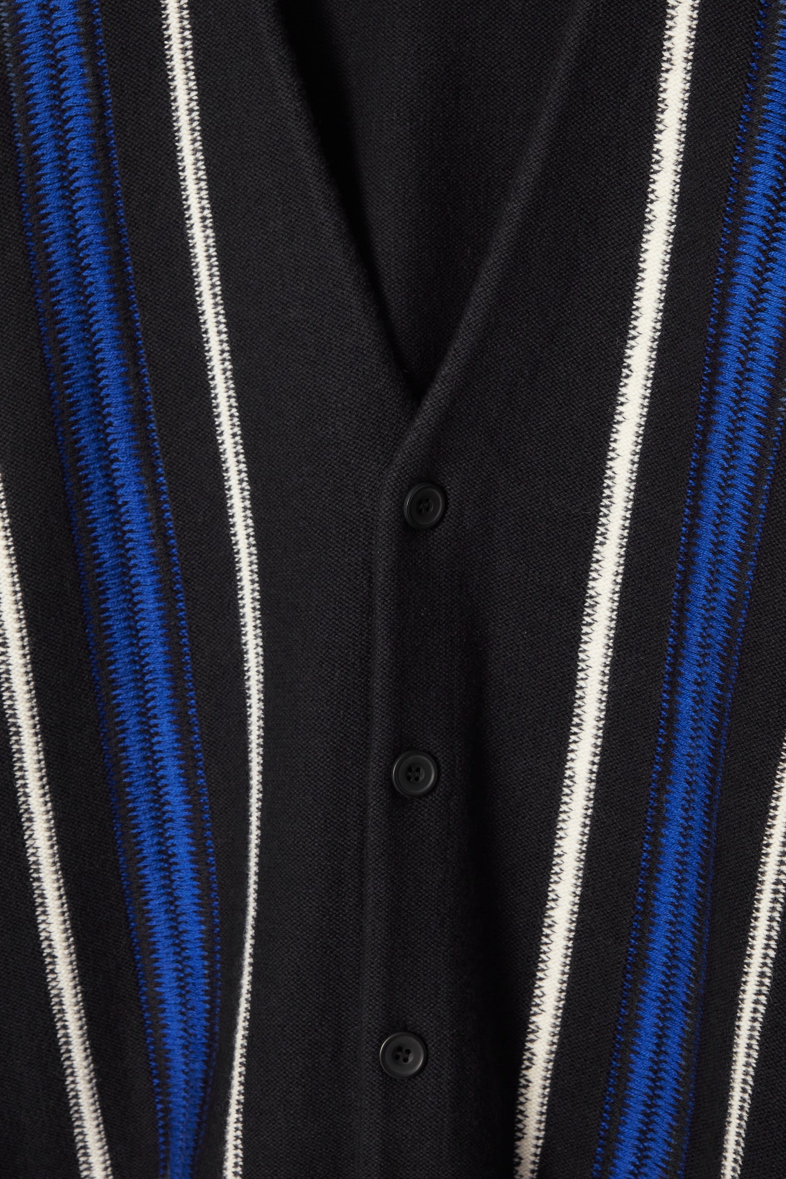 DOUBLE-STRIPE KNITTED CARDIGAN - NAVY / STRIPED - 3