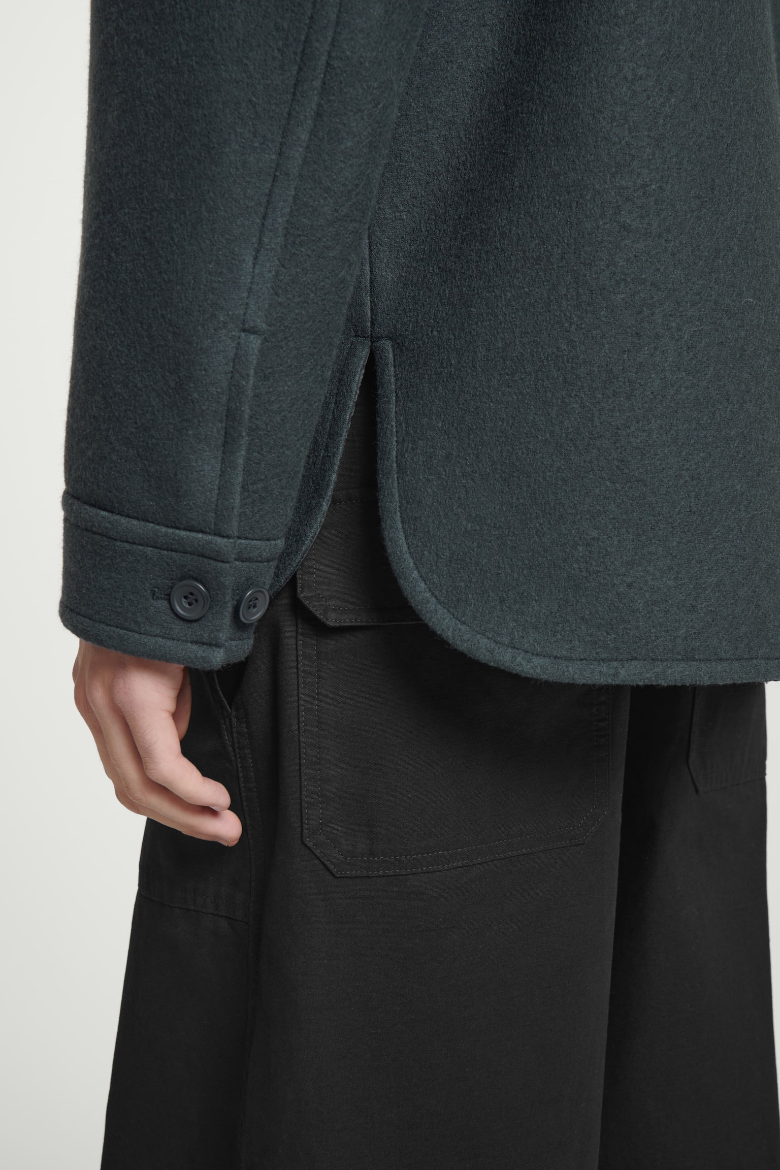 FELTED WOOL JACKET - DARK GREEN/BLACK/MOLE BROWN - 7