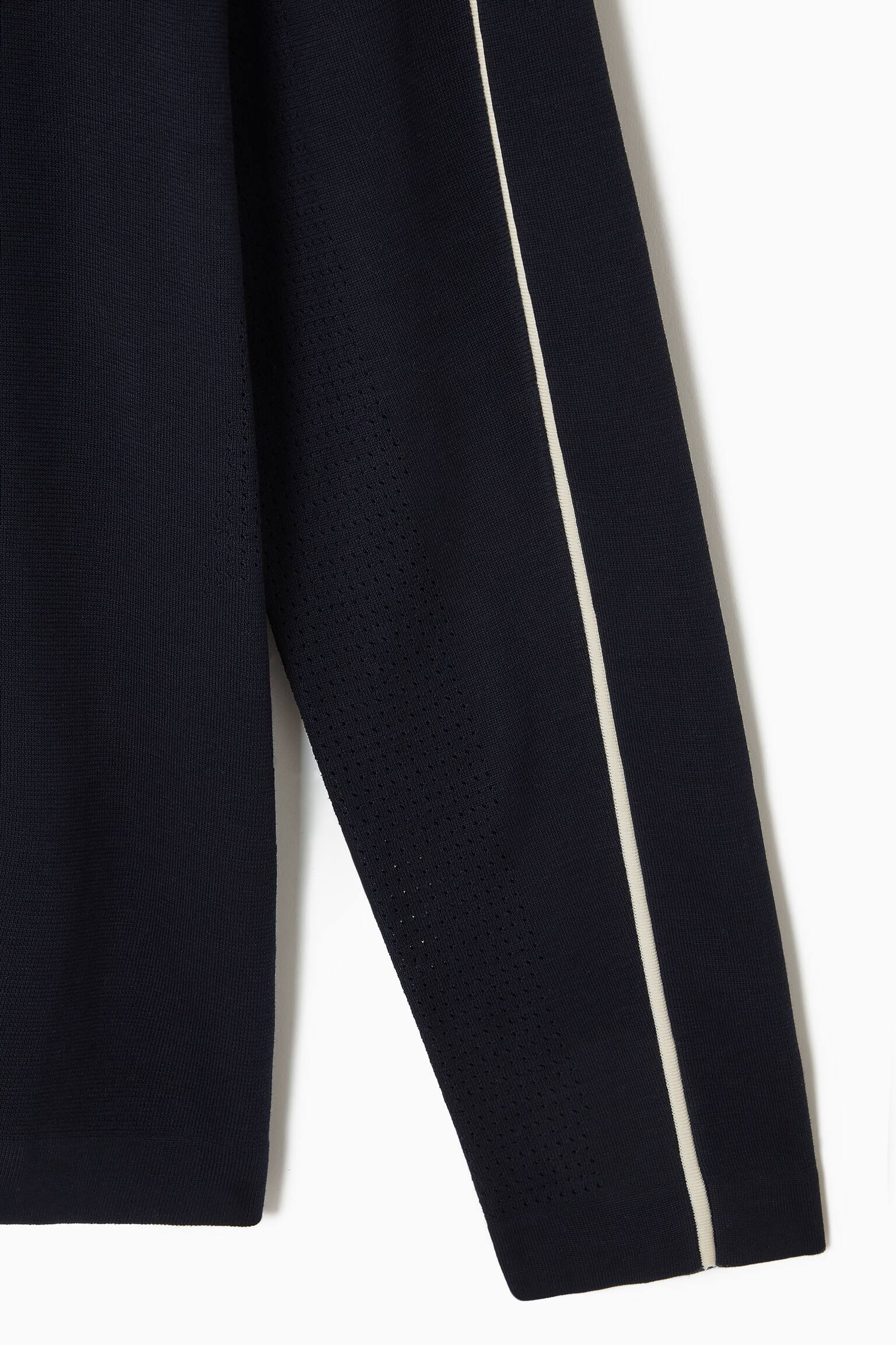 MESH-PANELLED CREW-NECK JUMPER - NAVY / WHITE - 7