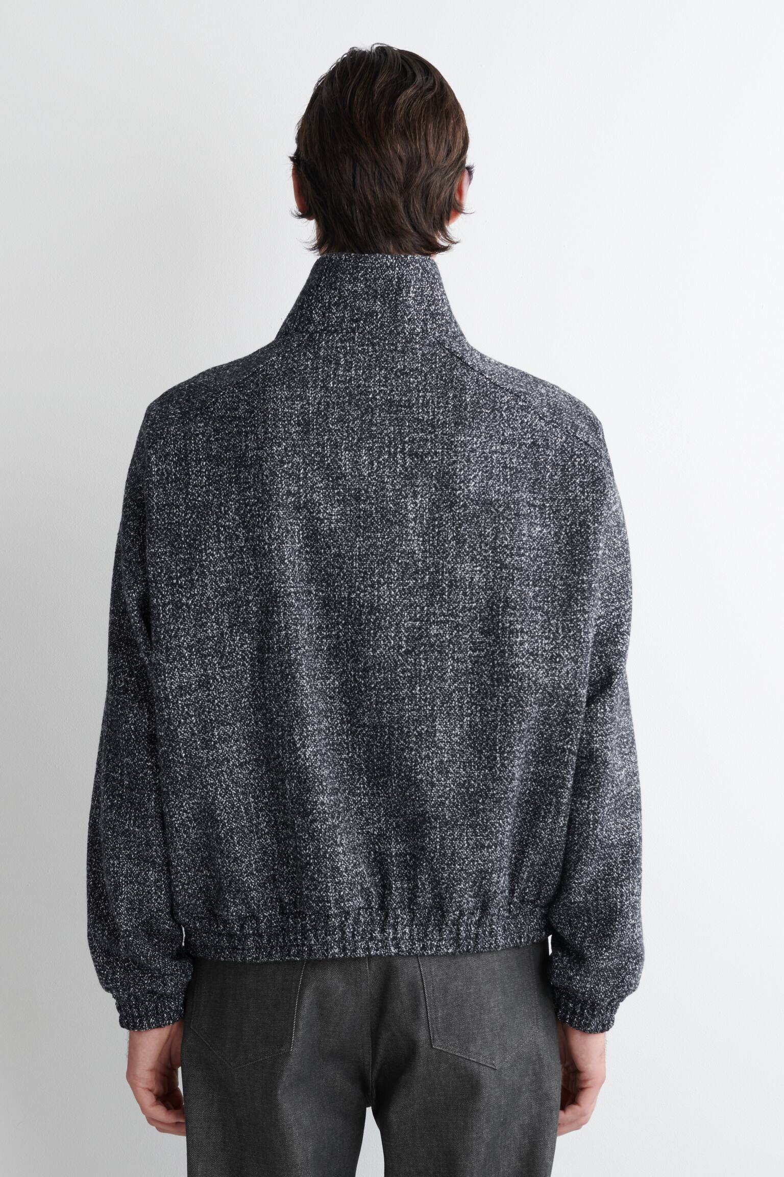 TRÄNINGSJACKA I TWEED - SVART - 7