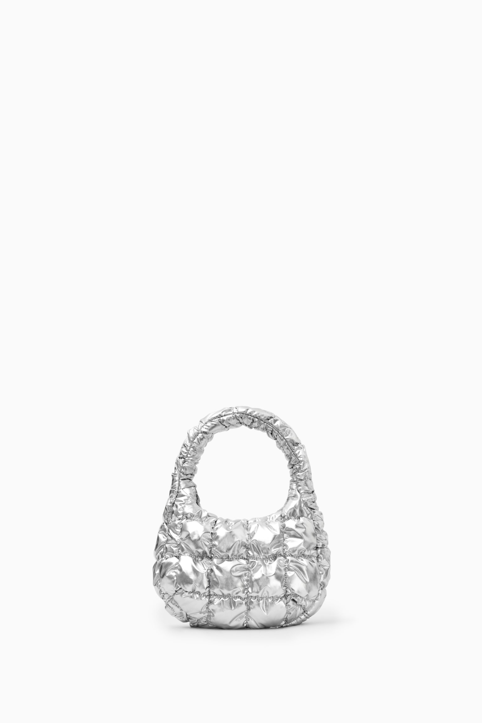 QUILTED MICRO BAG - SILVER/ECRU/BLACK - 2