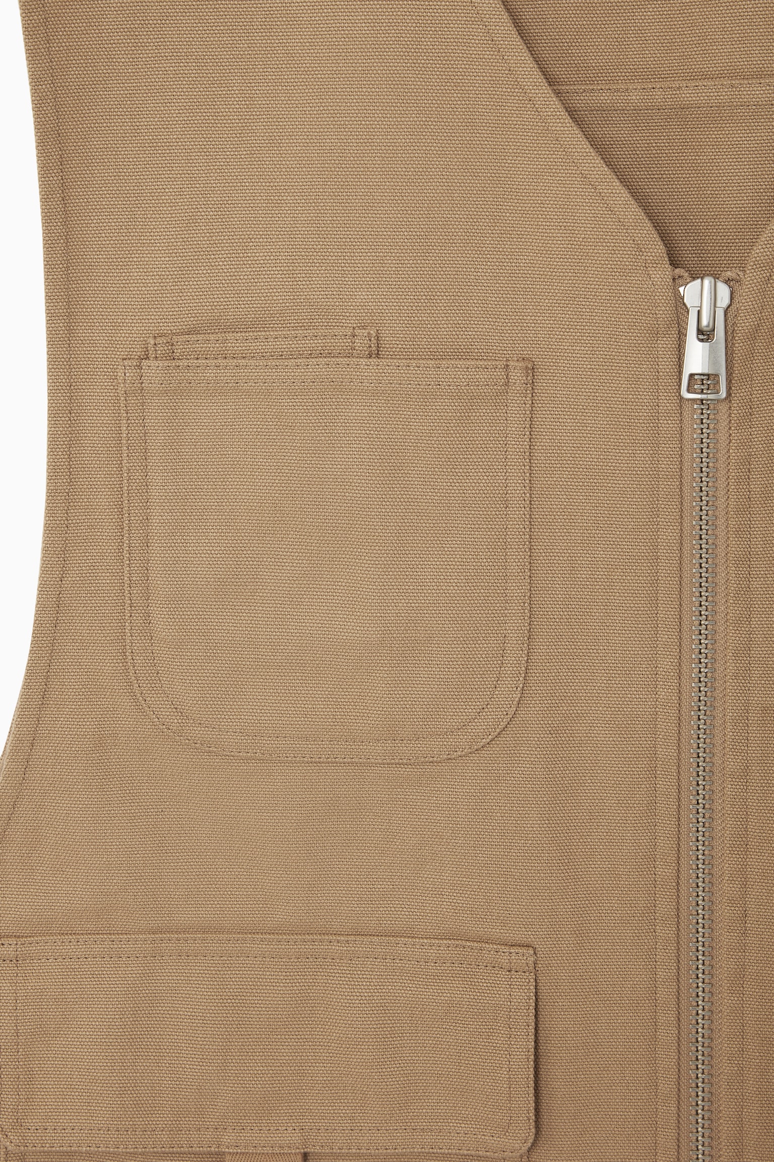 ZIPPED HYBRID UTILITY VEST - DARK BEIGE - 4