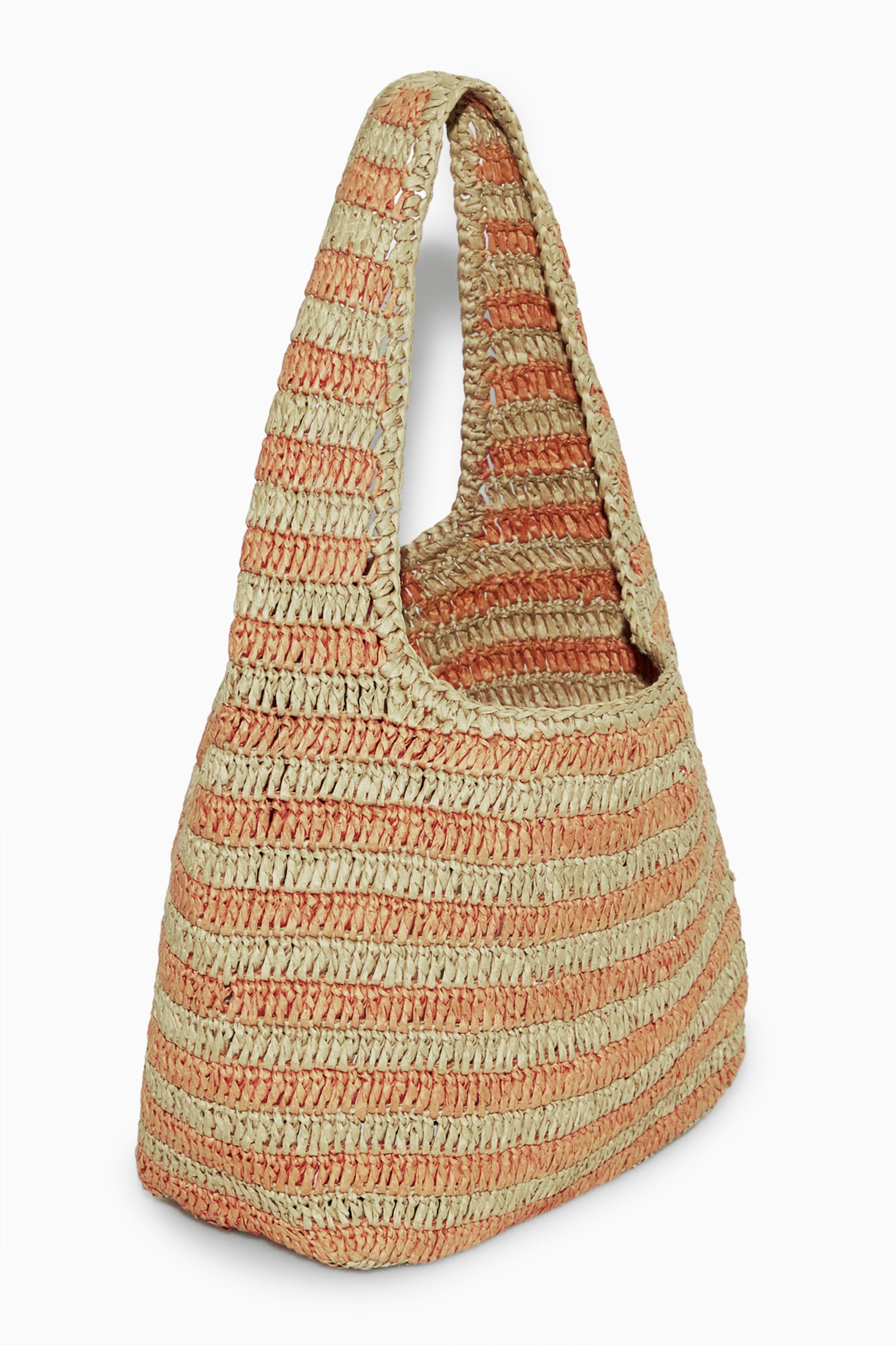 MINI SHOULDER BAG - RAFFIA - BEIGE / ORANGE / STRIPED - 2