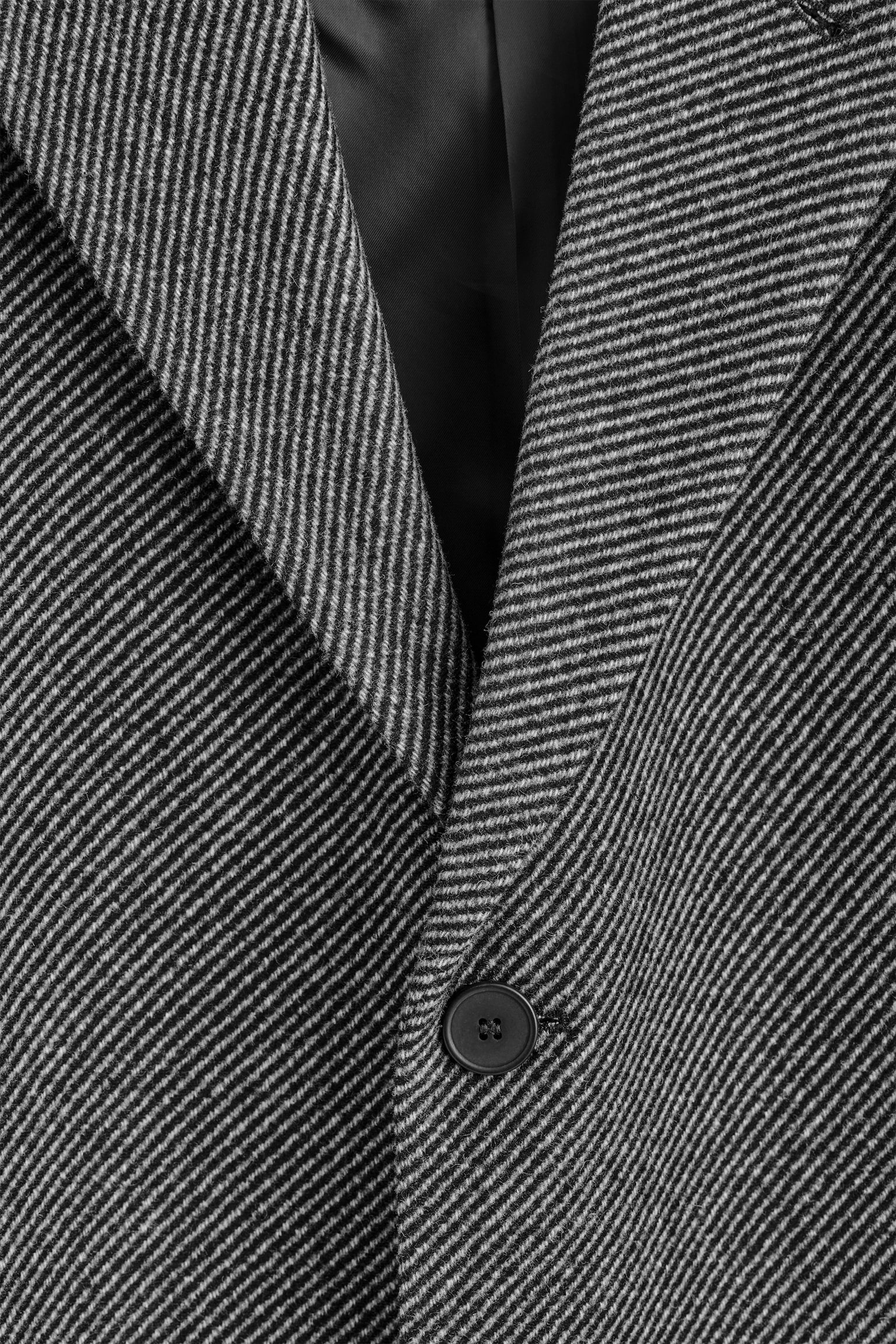 JEDNOBREASTED VLNENÝ DLHÝ KABÁT - GREY / STRIPED - 3