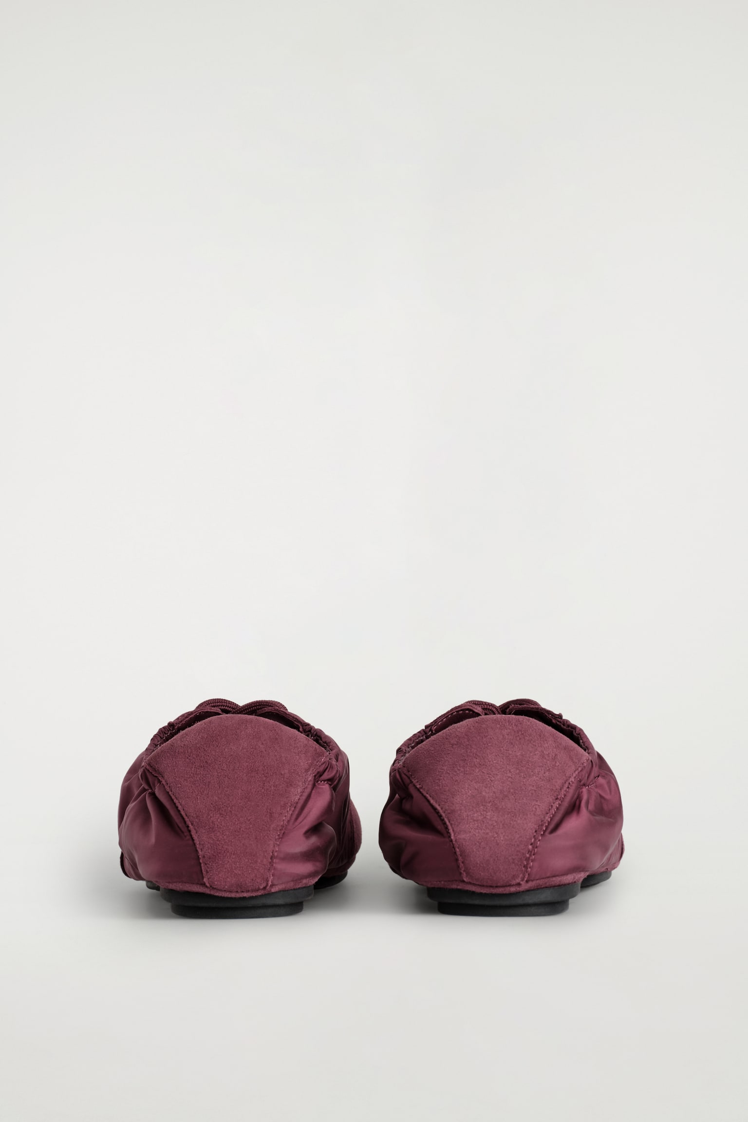Nubukki‑nylon‑balettitennarit - Bordeaux/Musta - 5