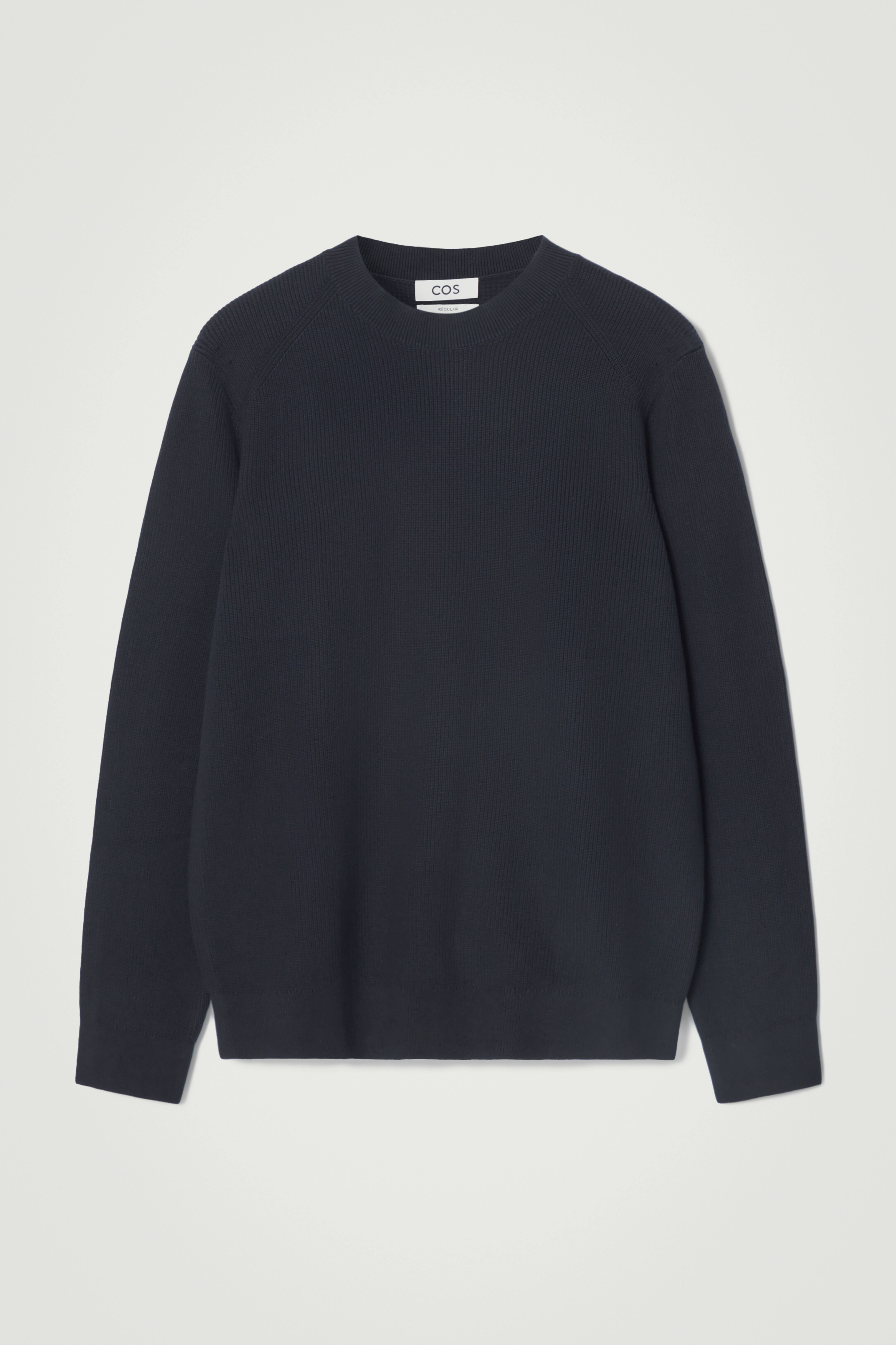 RIBBED-KNIT JUMPER - Crew-neck - Long sleeve - KHAKI GREEN - Men 