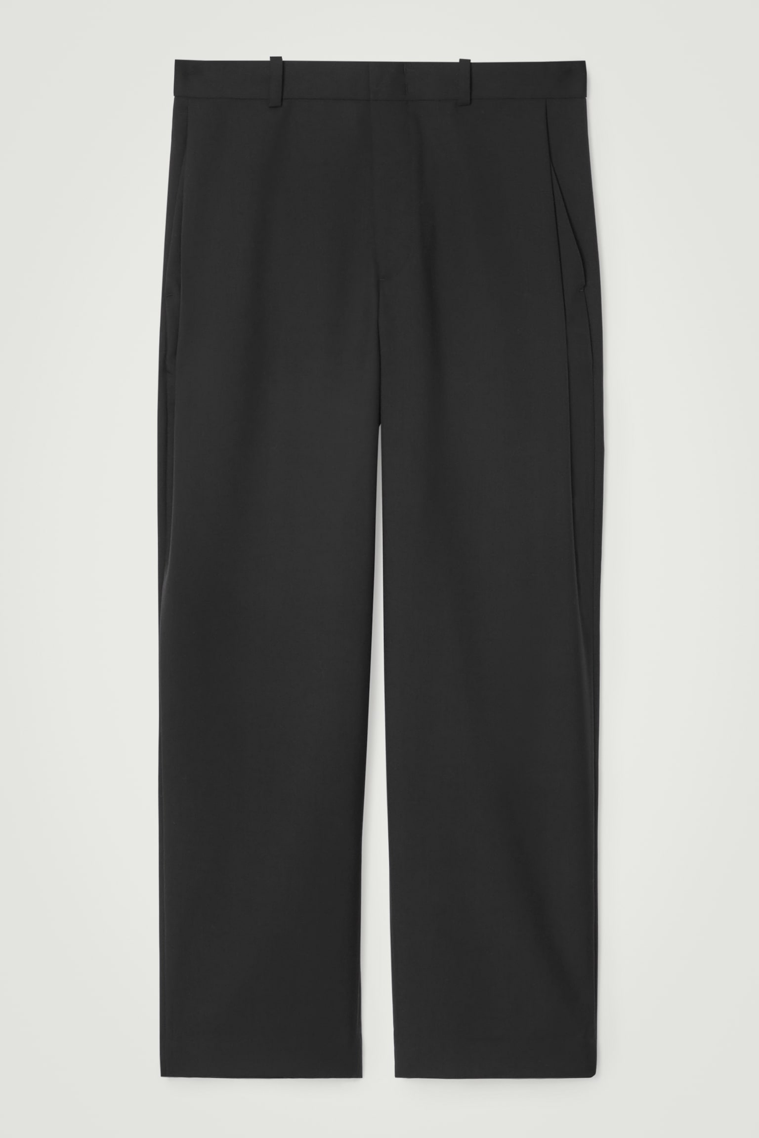 TAPERED WOOL-HOPSACK TROUSERS - BLACK/GREY - 2