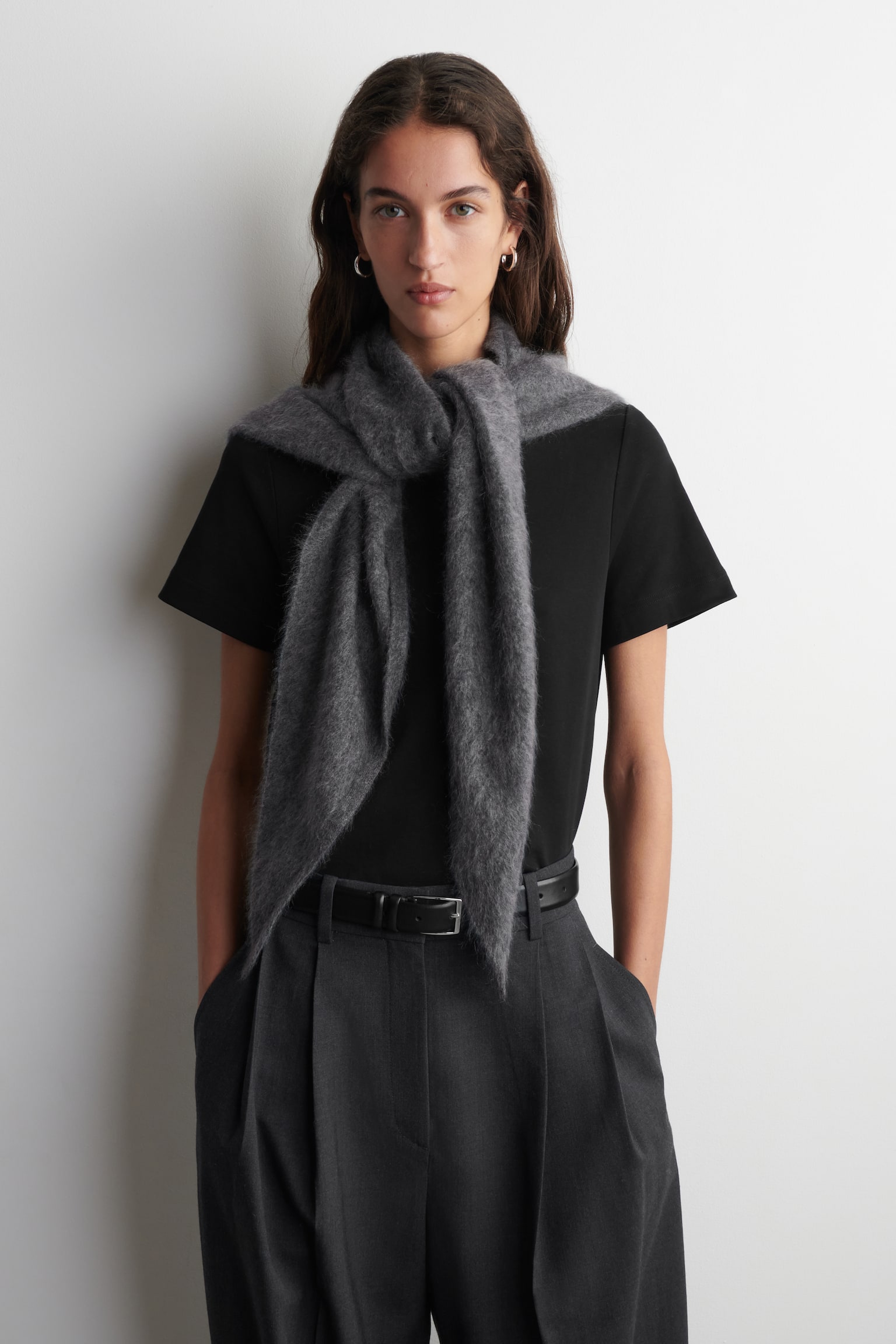 Strak gesneden T-shirt - ZWART/ZWART / WIT / GESTREEPT/Donkerrood/WIT - 1