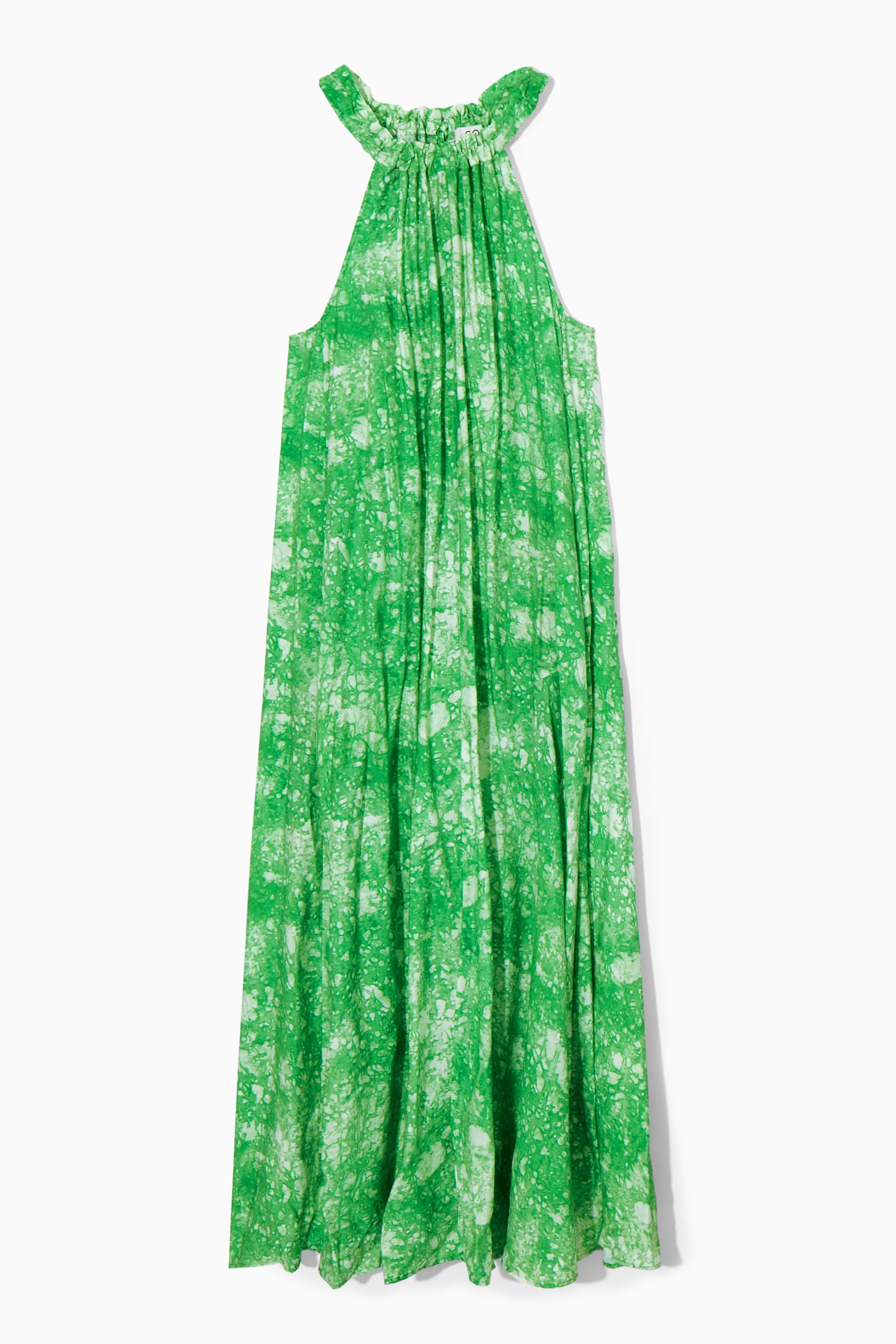 OVERSIZED GATHERED MAXI DRESS - GREEN / PRINTED/BLUE - 1