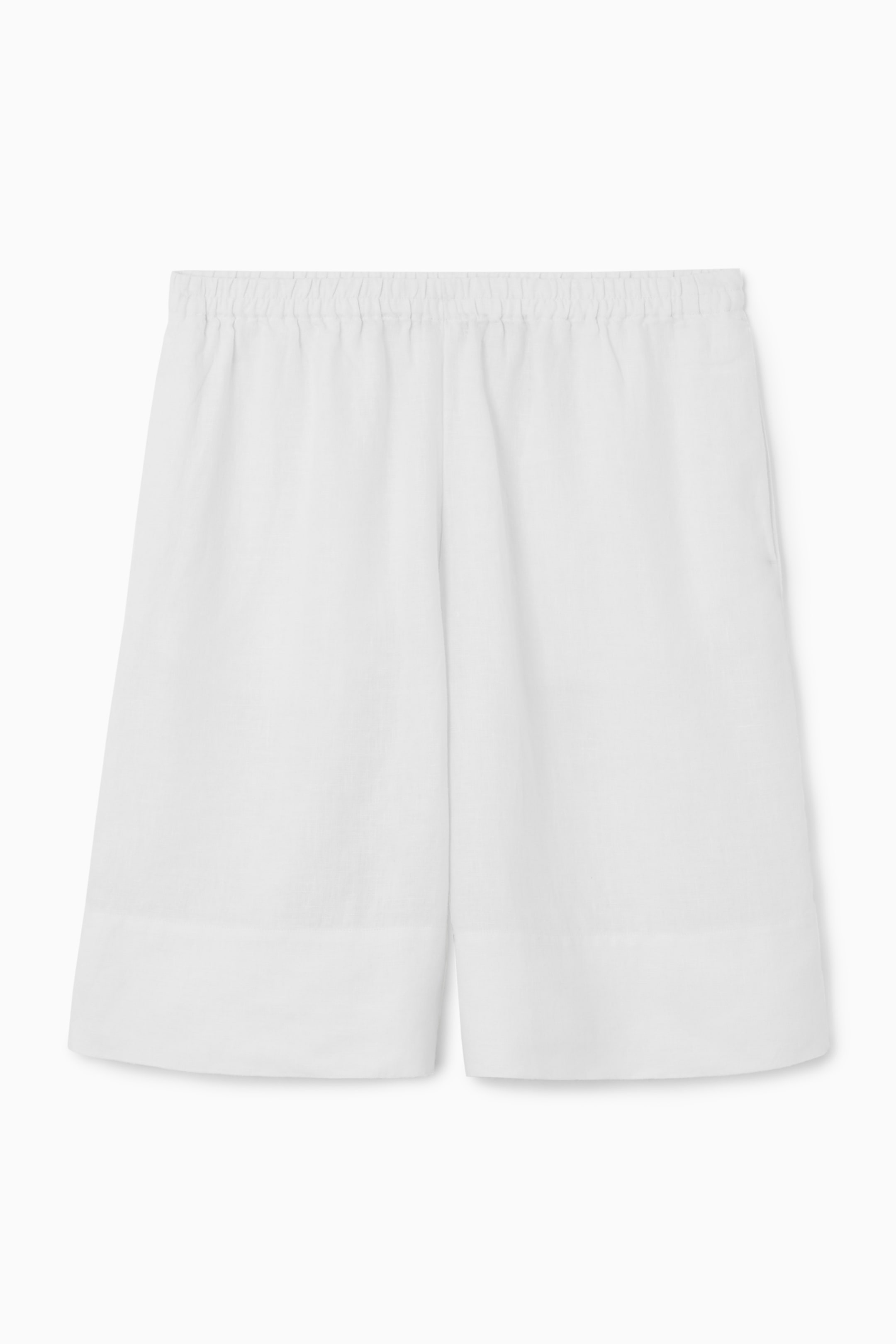 ELASTICATED LINEN SHORTS - WHITE - Ladies | H&M GB