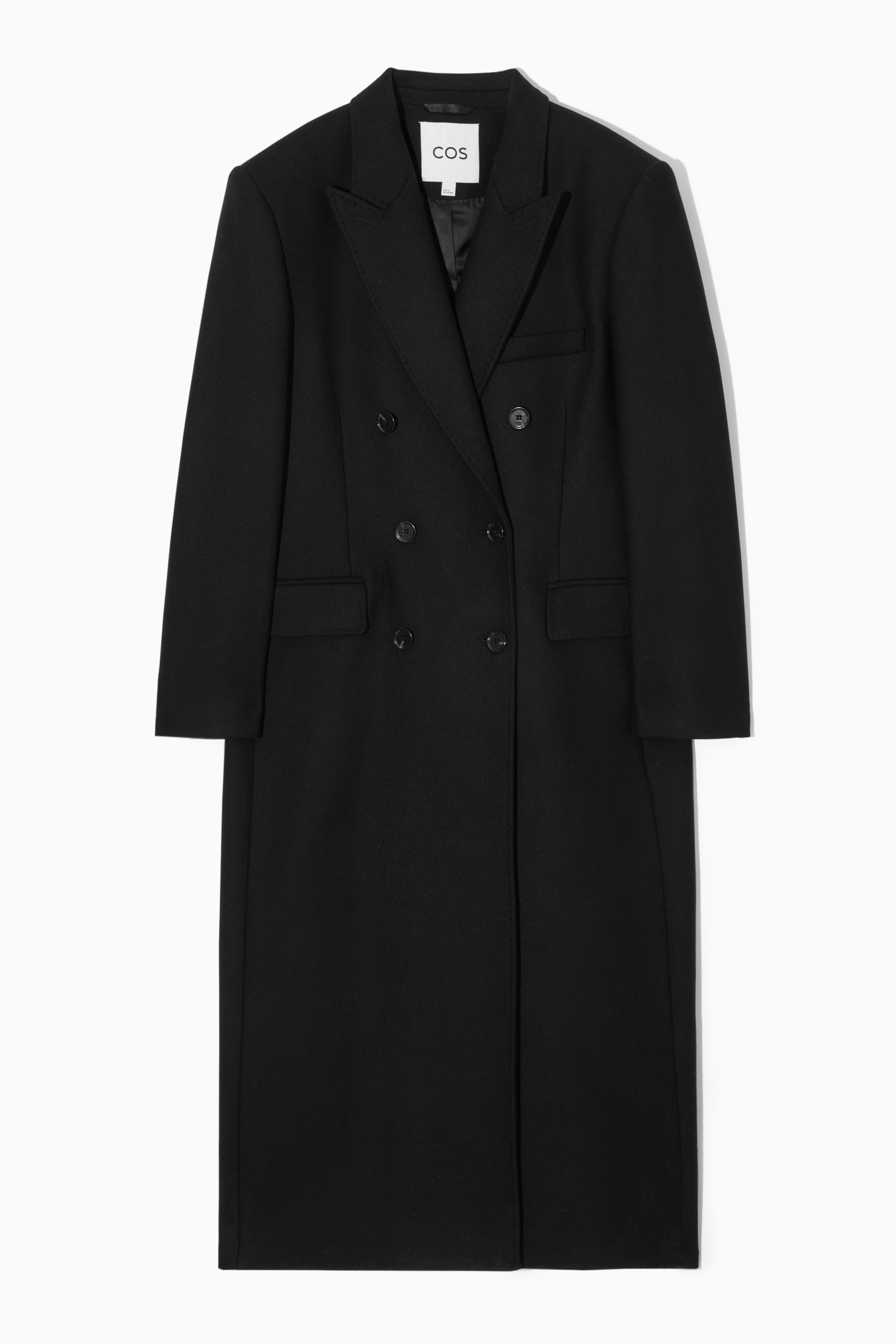 OVERSIZED DOUBLE BREASTED WOOL COAT BLACK Ladies H M GB