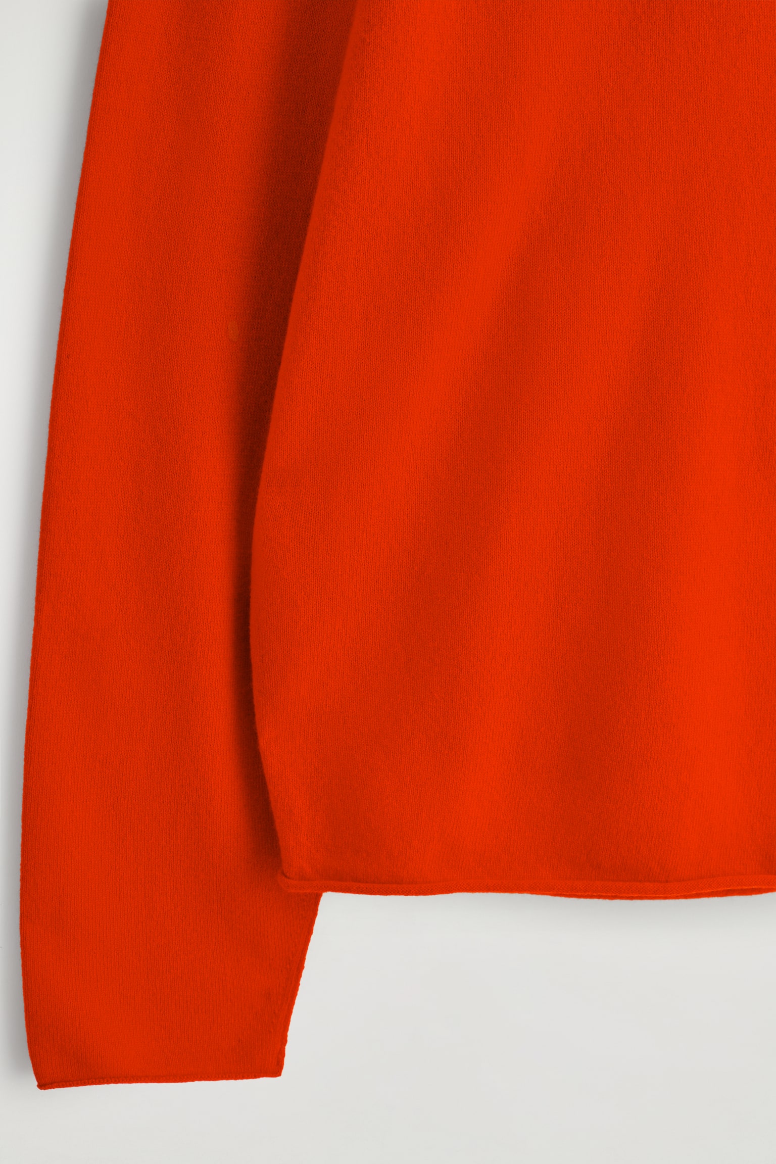 Genser i merinoull med rund hals - Oransje/Beige melert/mørkebrun - 4