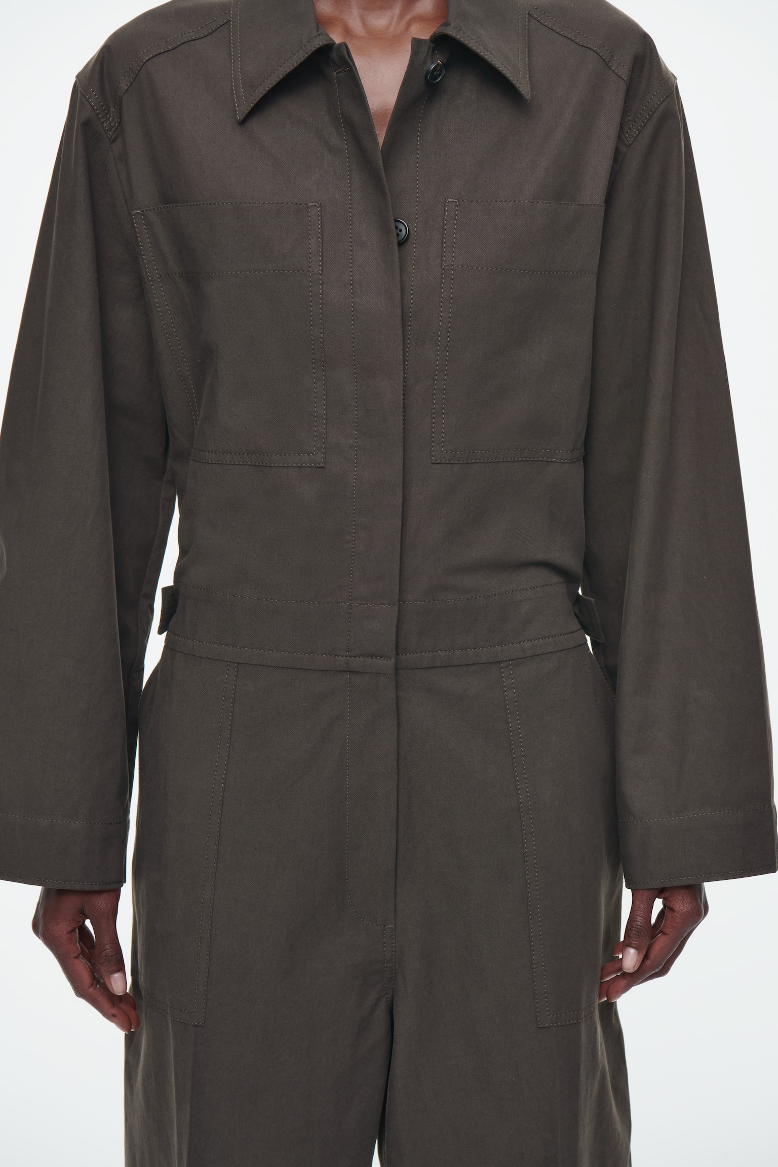 TWILL BOILERSUIT - DARK BROWN - 6