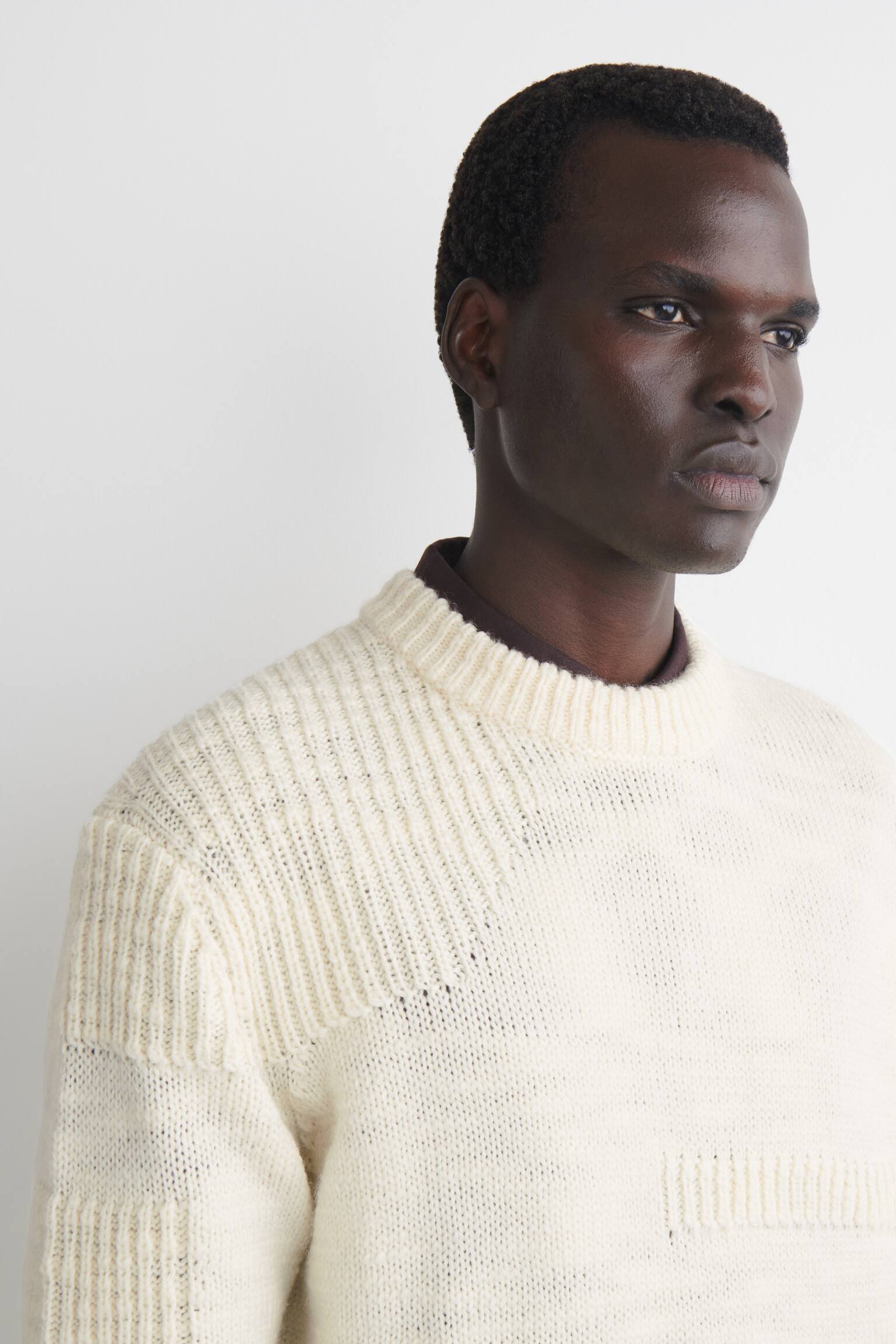 WOLLPULLOVER MIT LEITERMUSTER - CREME - 5