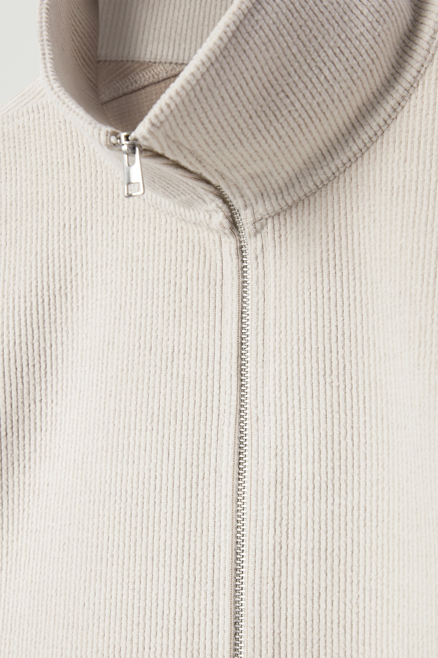 CORDUROY-JERSEY HALF-ZIP SWEATSHIRT - LIGHT MOLE - 10