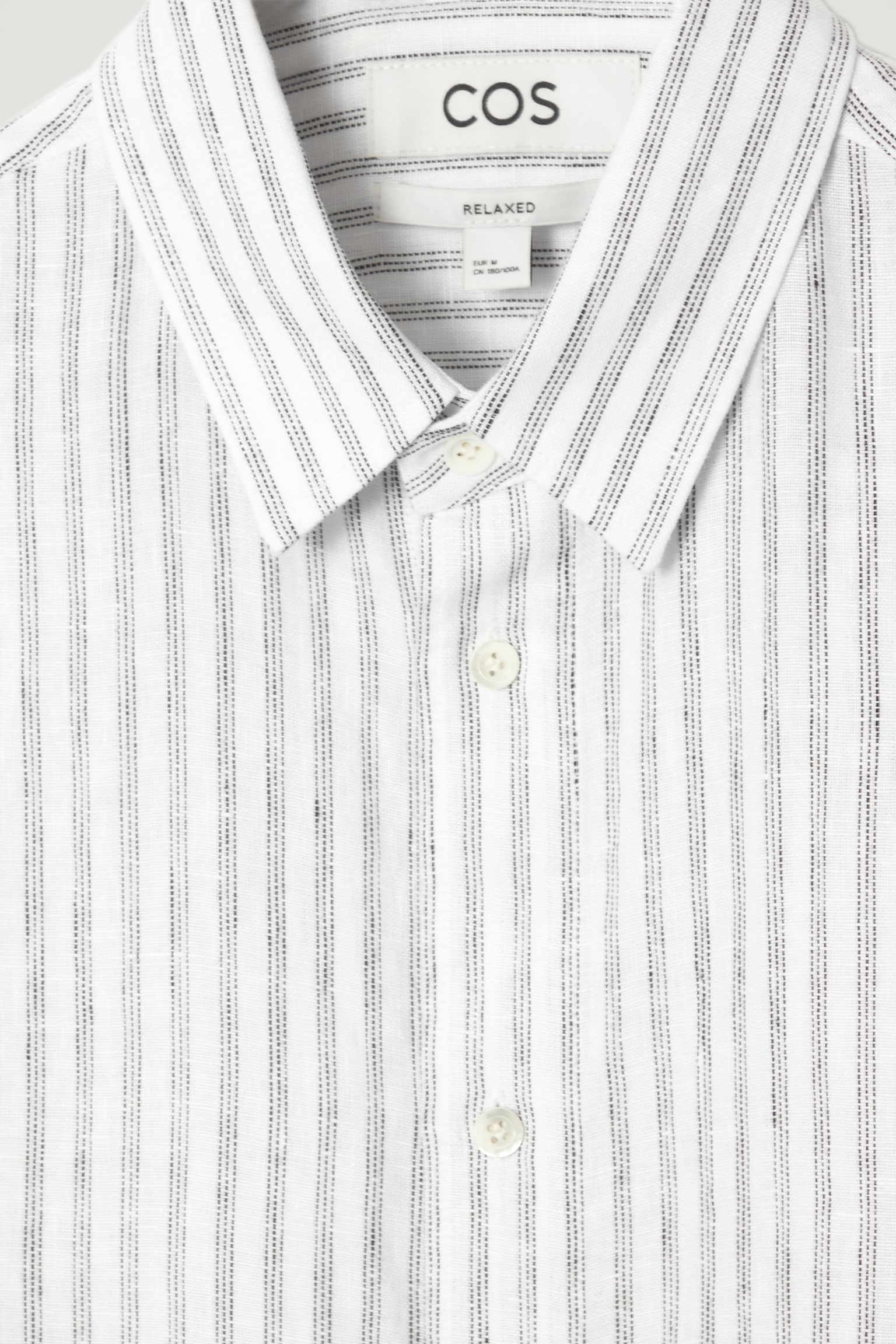 RELAXED STRIPED LINEN LONG-SLEEVED SHIRT - WHITE / STRIPED/GREY / STRIPED/GREEN / CREAM / STRIPED - 3