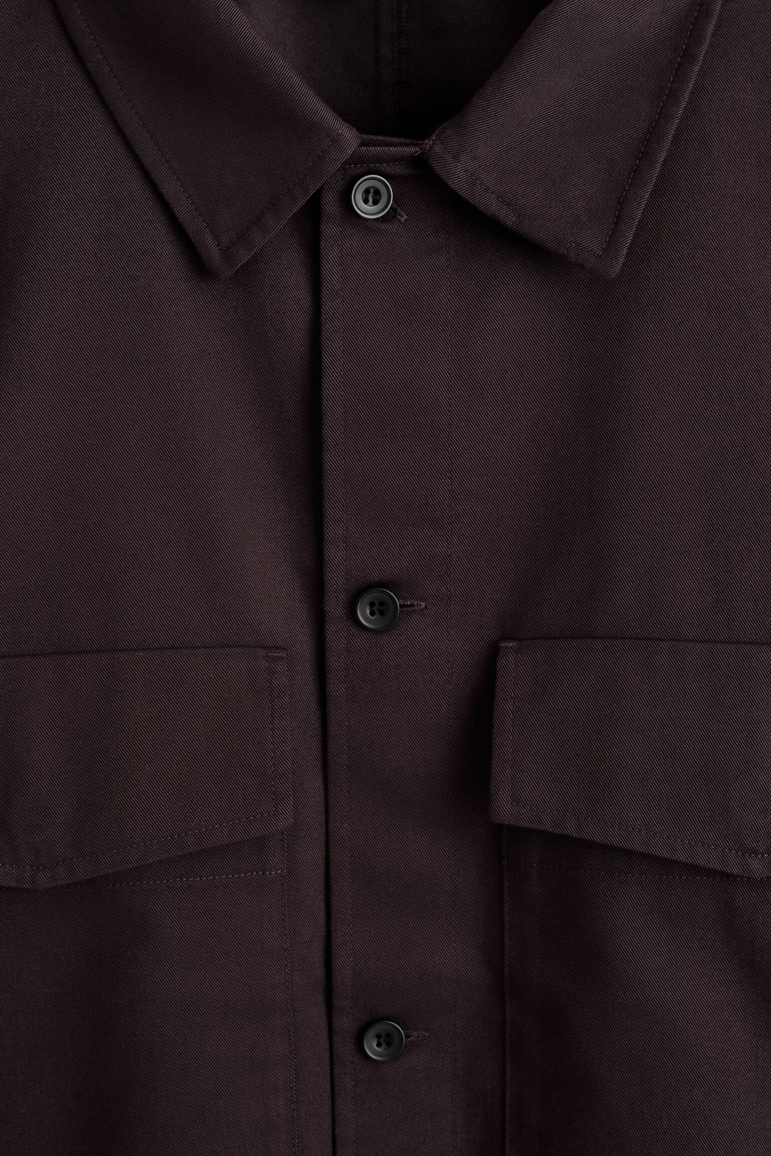 LOCKERE HEMDJACKE AUS BAUMWOLLE - DUNKELBRAUN/Hellgrau - 3