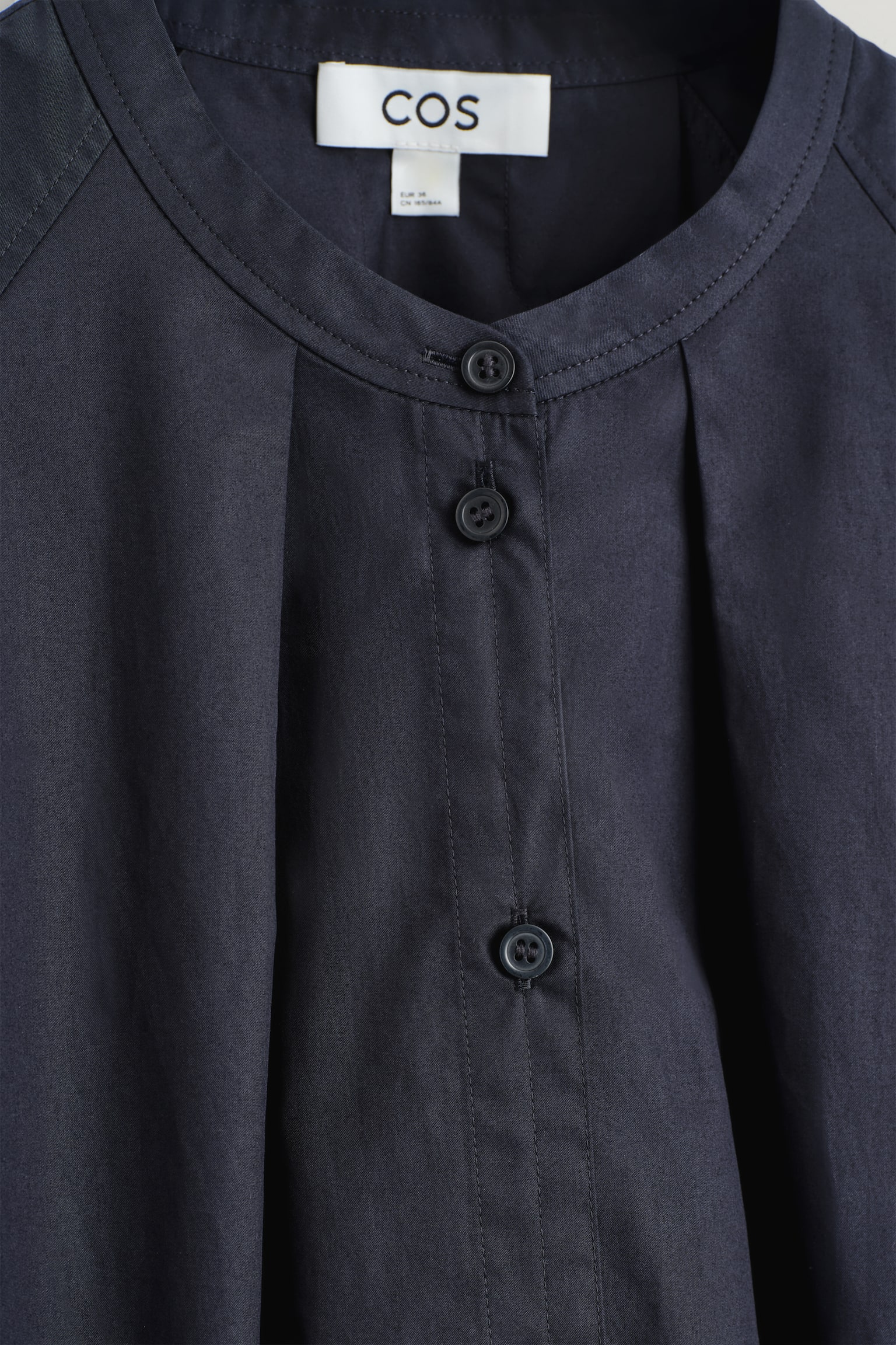 grandad‑kauluksellinen puuvillapaita - laivastonsininen/Punainen - 4