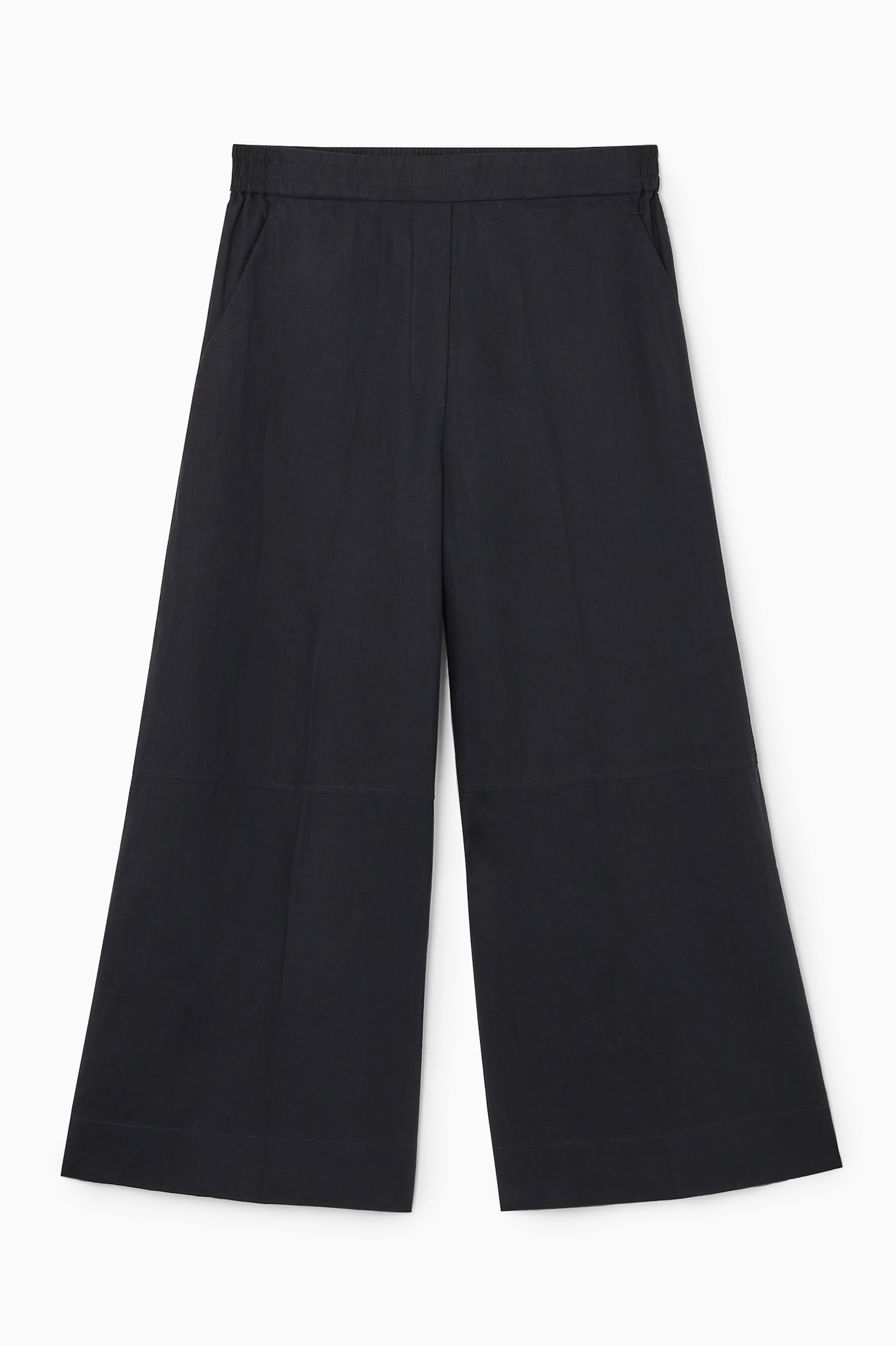 LINEN CULOTTES - NAVY/LIGHT GREEN - 2