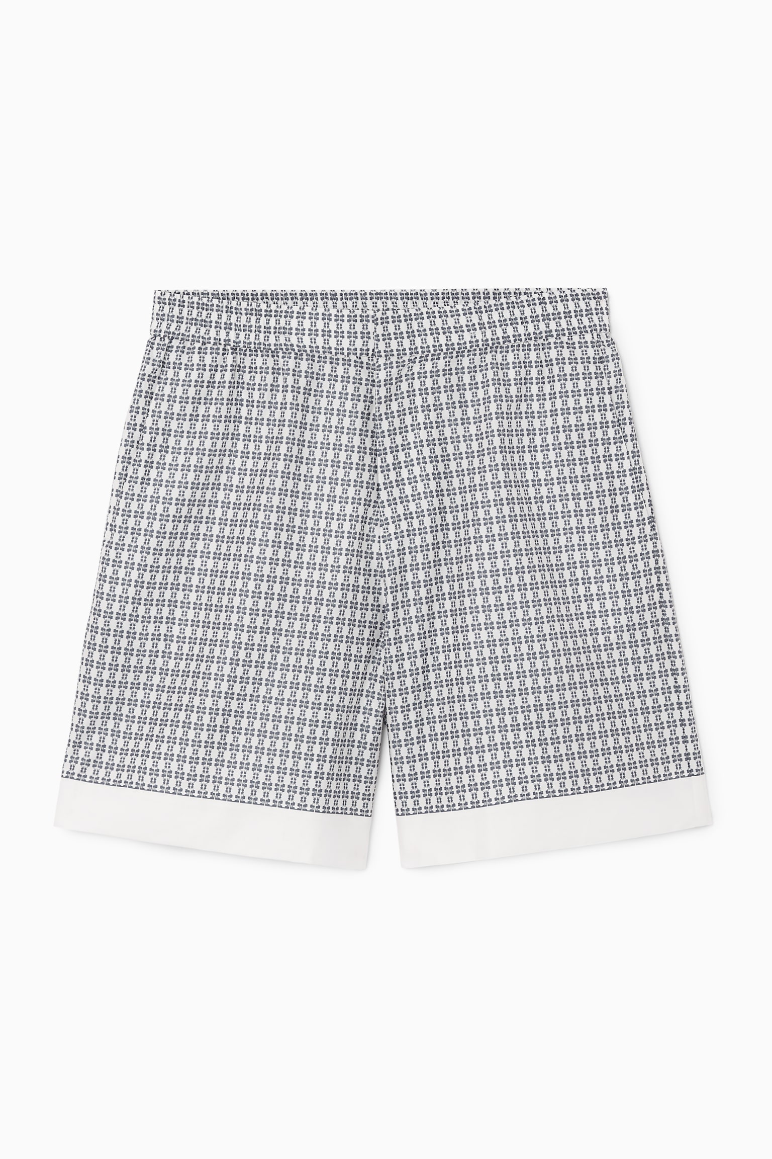 PRINTED ELASTICATED SHORTS - WHITE / PRINTED - 2