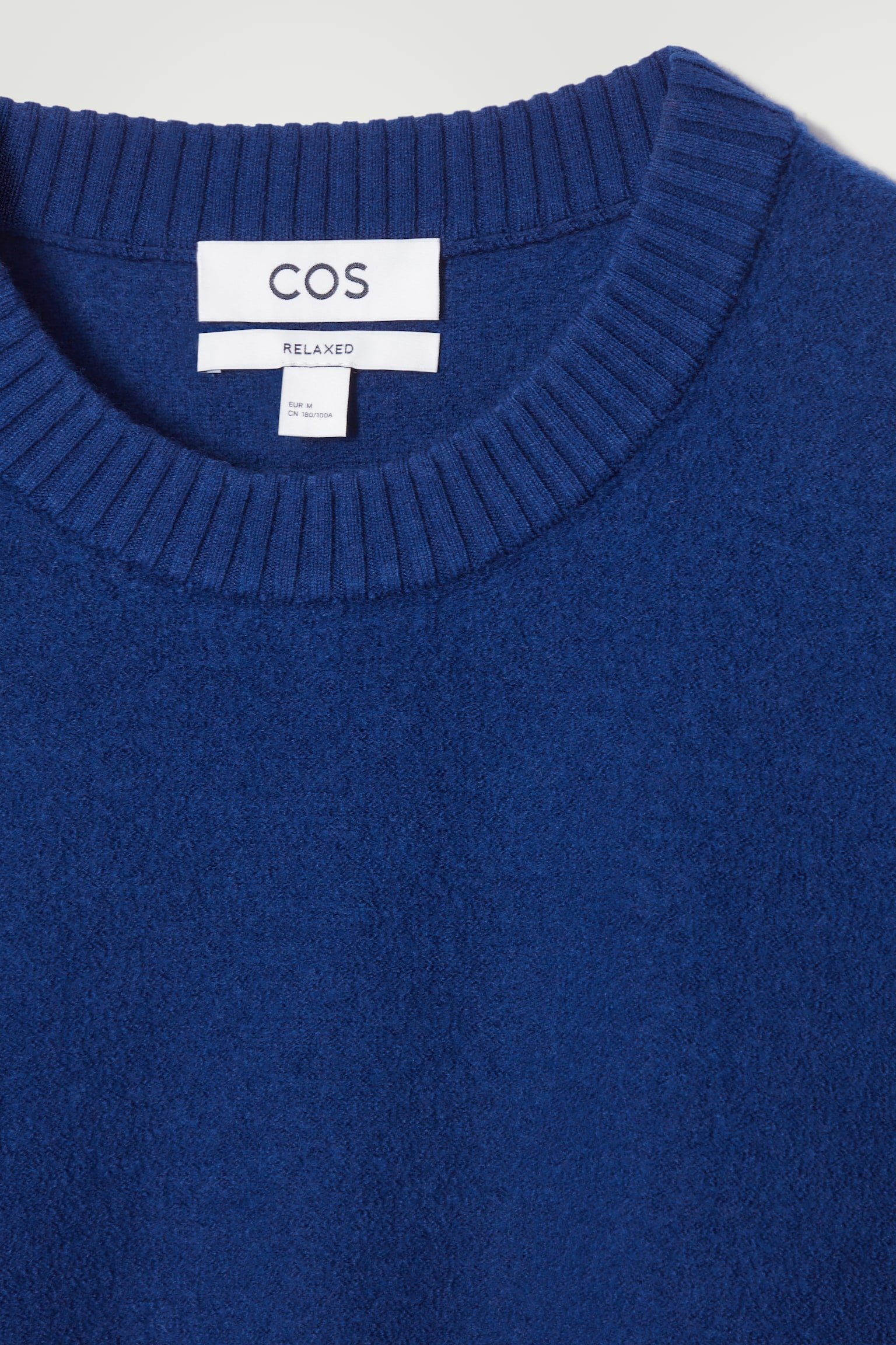 BOILED-WOOL CREW-NECK JUMPER - COBALT BLUE/NAVY / STRIPED/BLACK - 7