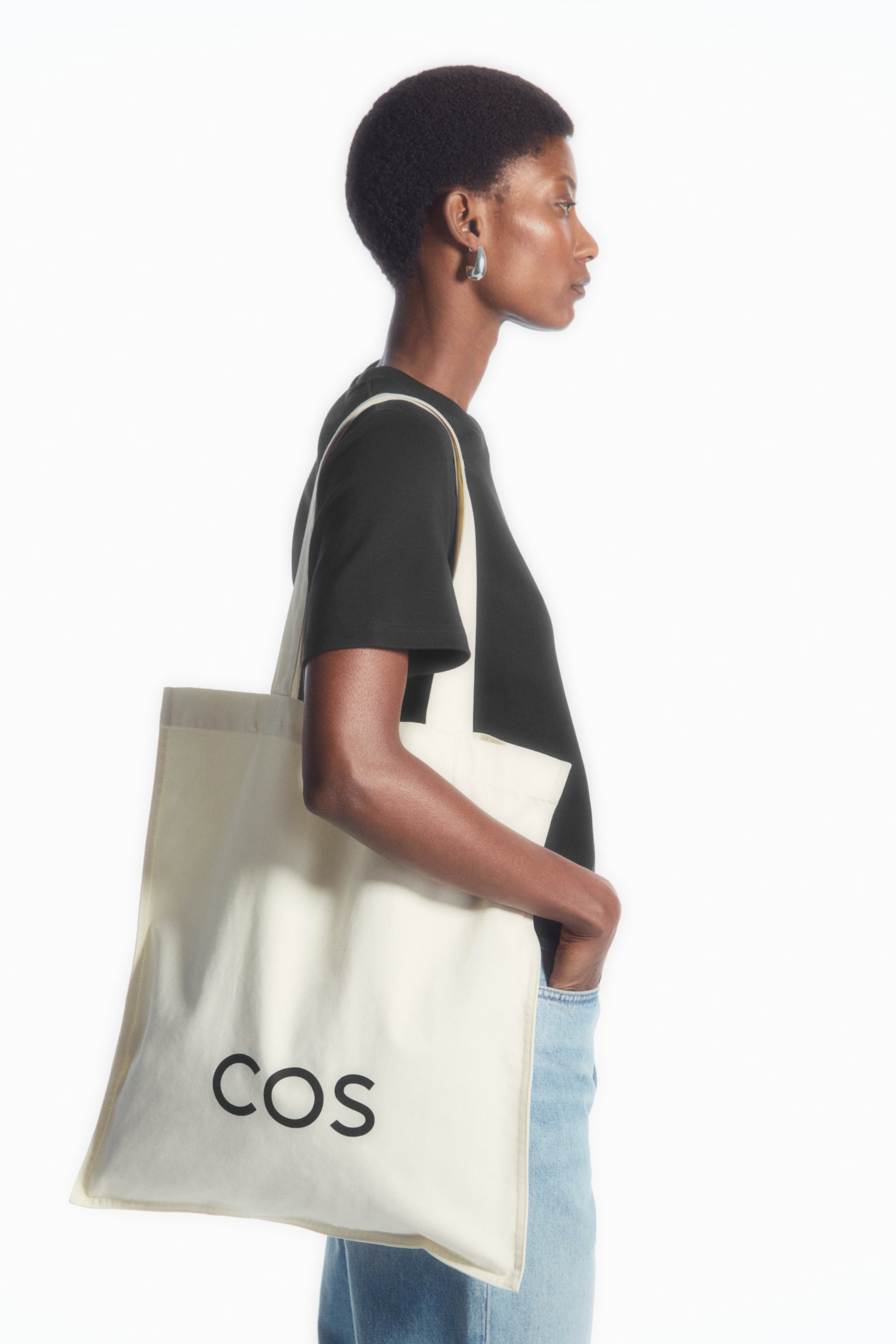 COS EQUALITY CANVAS TOTE BAG - WHITE - 1