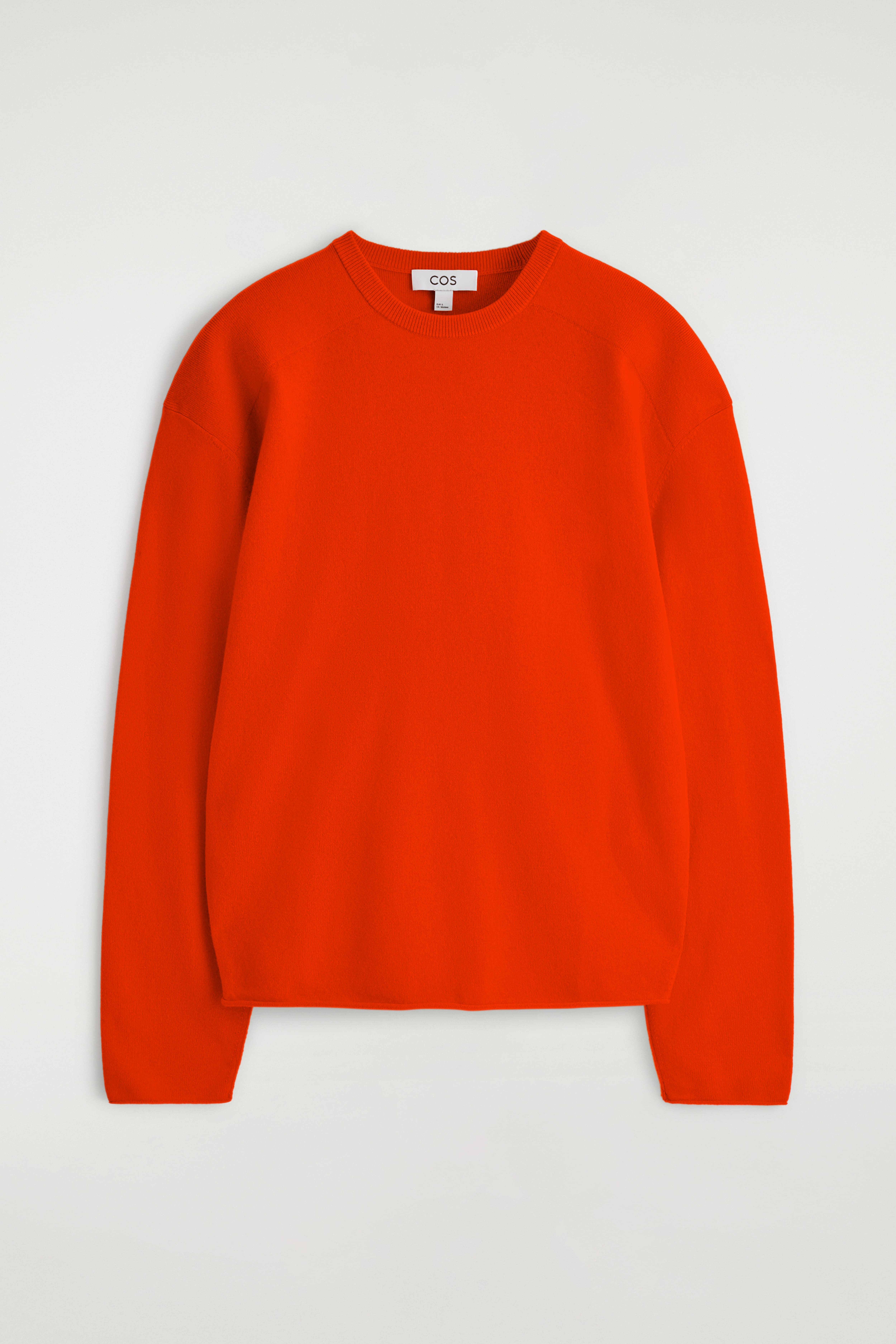 PULLOVER AUS MERINOWOLLE MIT RUNDHALSAUSSCHNITT - ORANGE/BEIGE MELIERT/DUNKELBRAUN