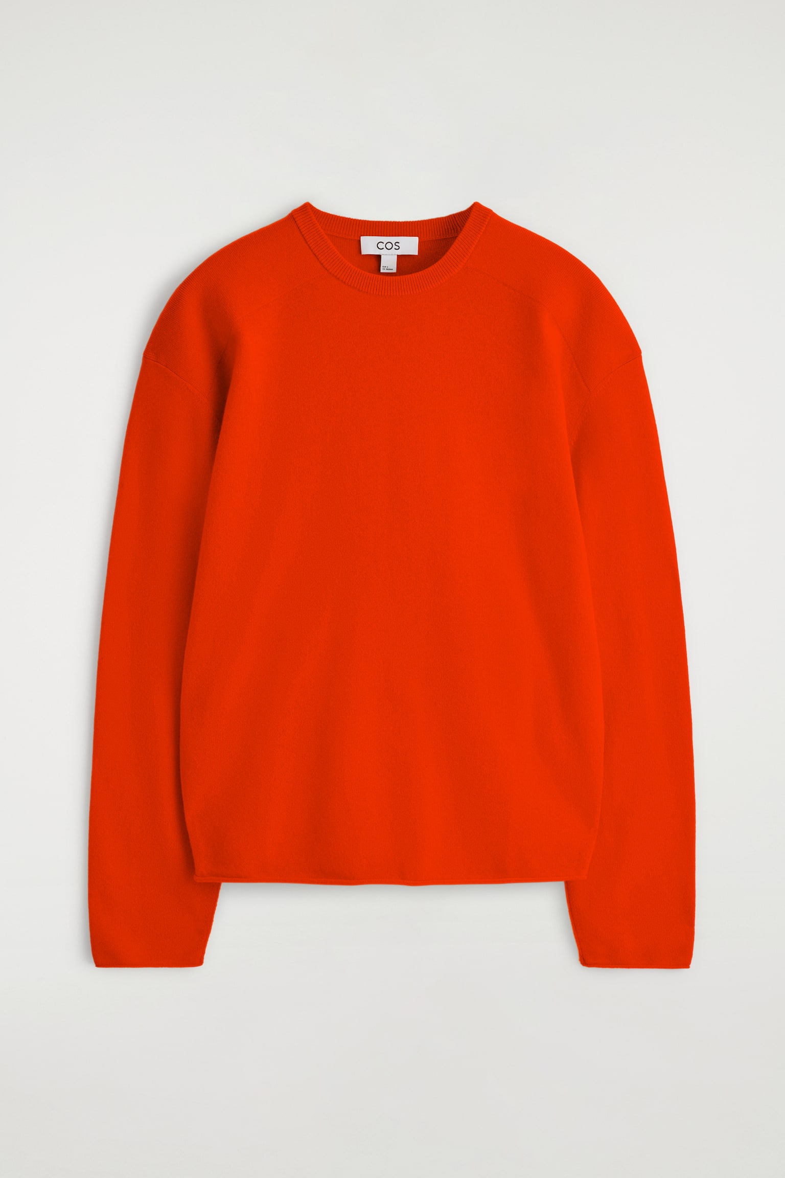 Genser i merinoull med rund hals - Oransje/Beige melert/mørkebrun - 2