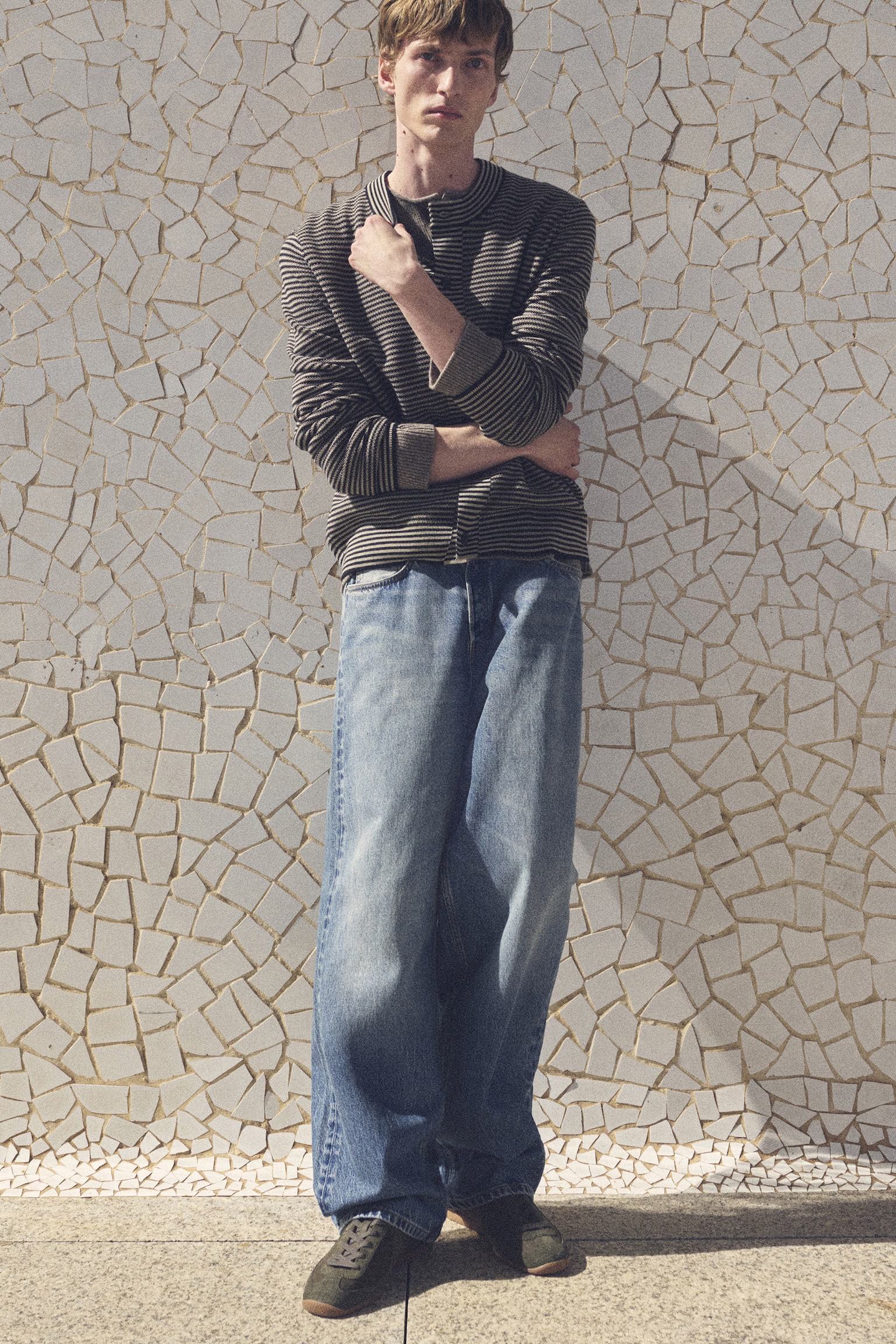 RIDER jeans met losse pasvorm en rechte pijpen - FADED BLUE/washed zwart - 4