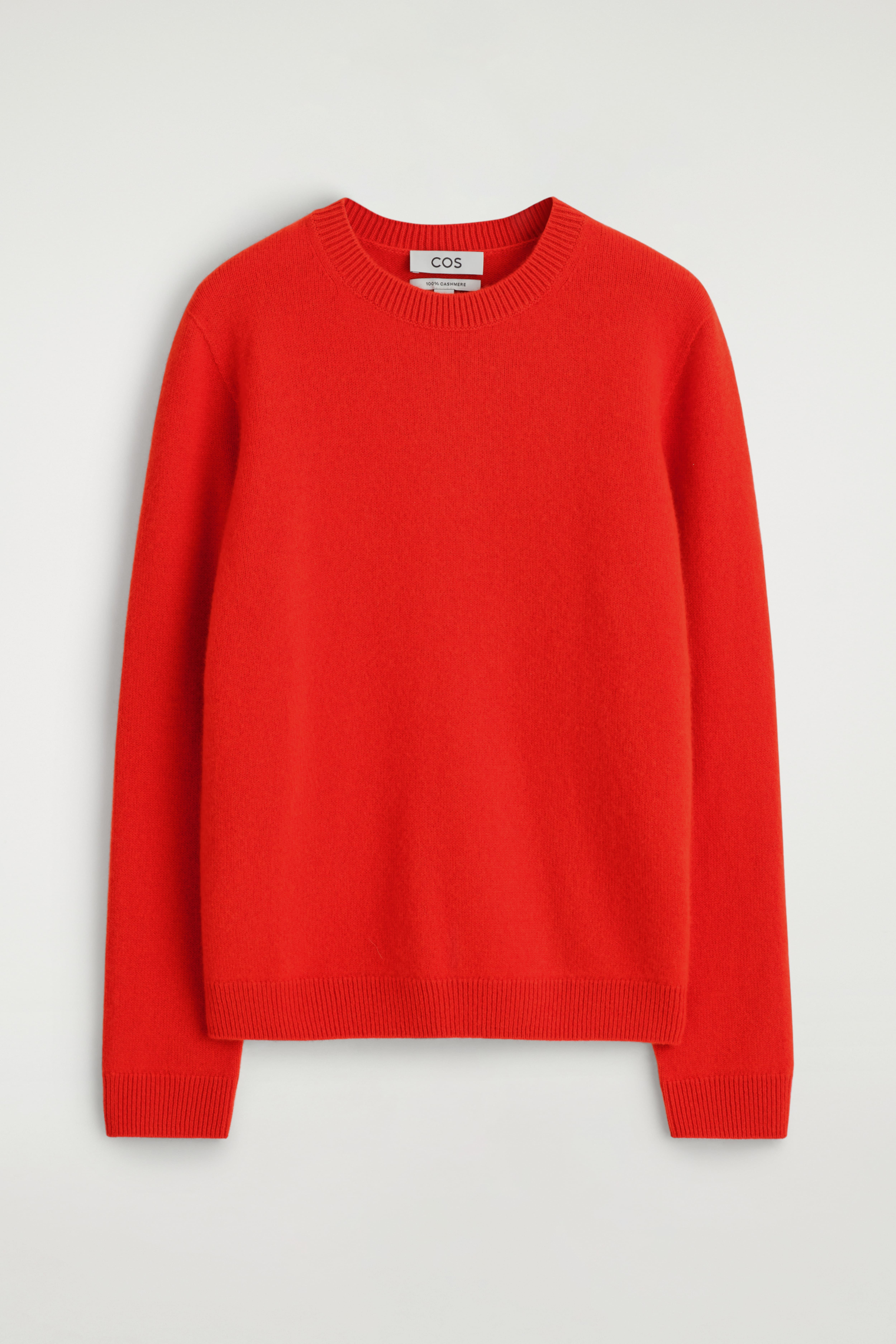 KASCHMIRPULLOVER MIT RUNDHALSAUSSCHNITT - ORANGE