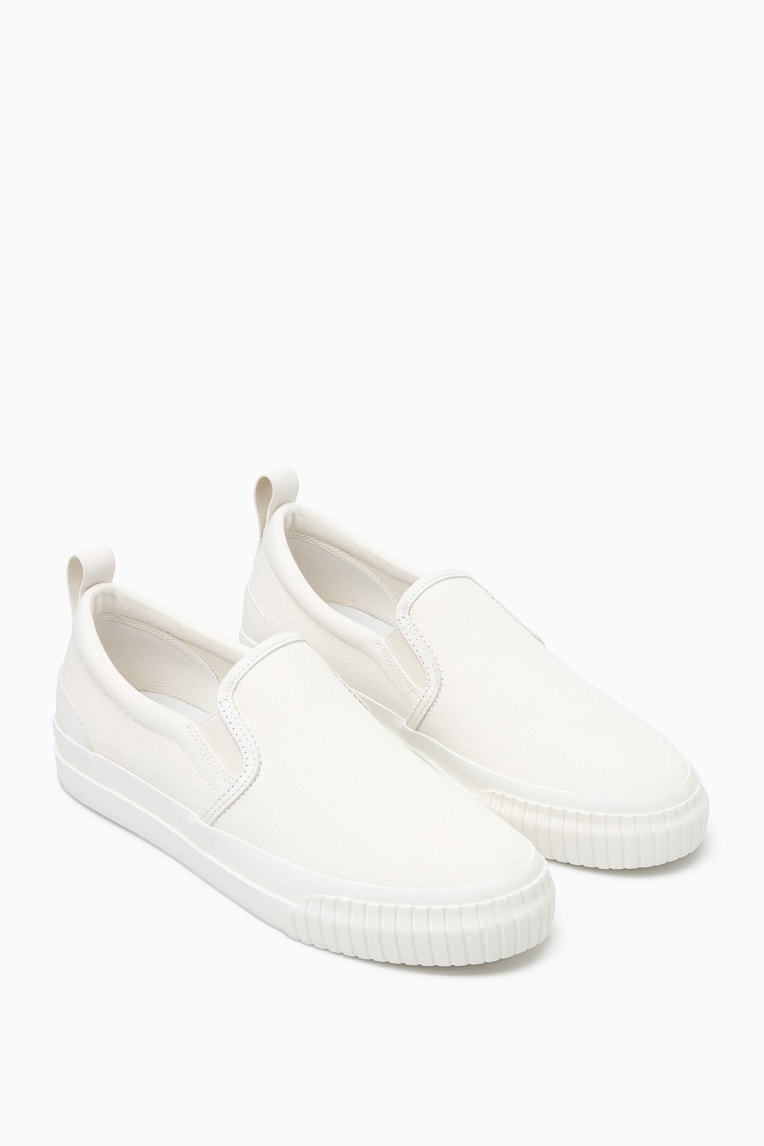 CANVAS SLIP-ON TRAINERS - CREAM - 2