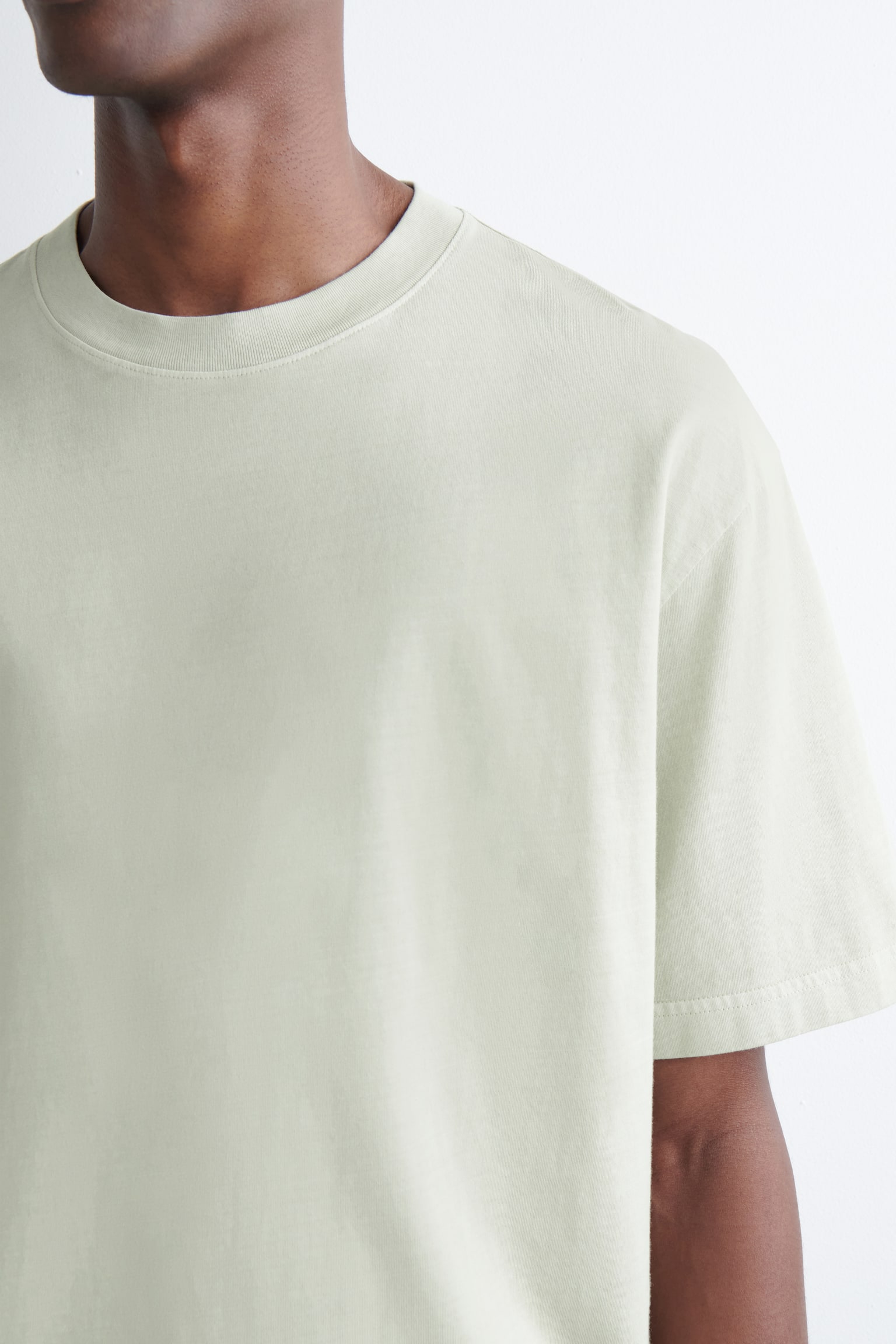 LOCKERES LEICHTES BAUMWOLL-T-SHIRT - HELLGRÜN/WEISS/SCHWARZ/NAVYBLAU/DUNKELBRAUN - 5