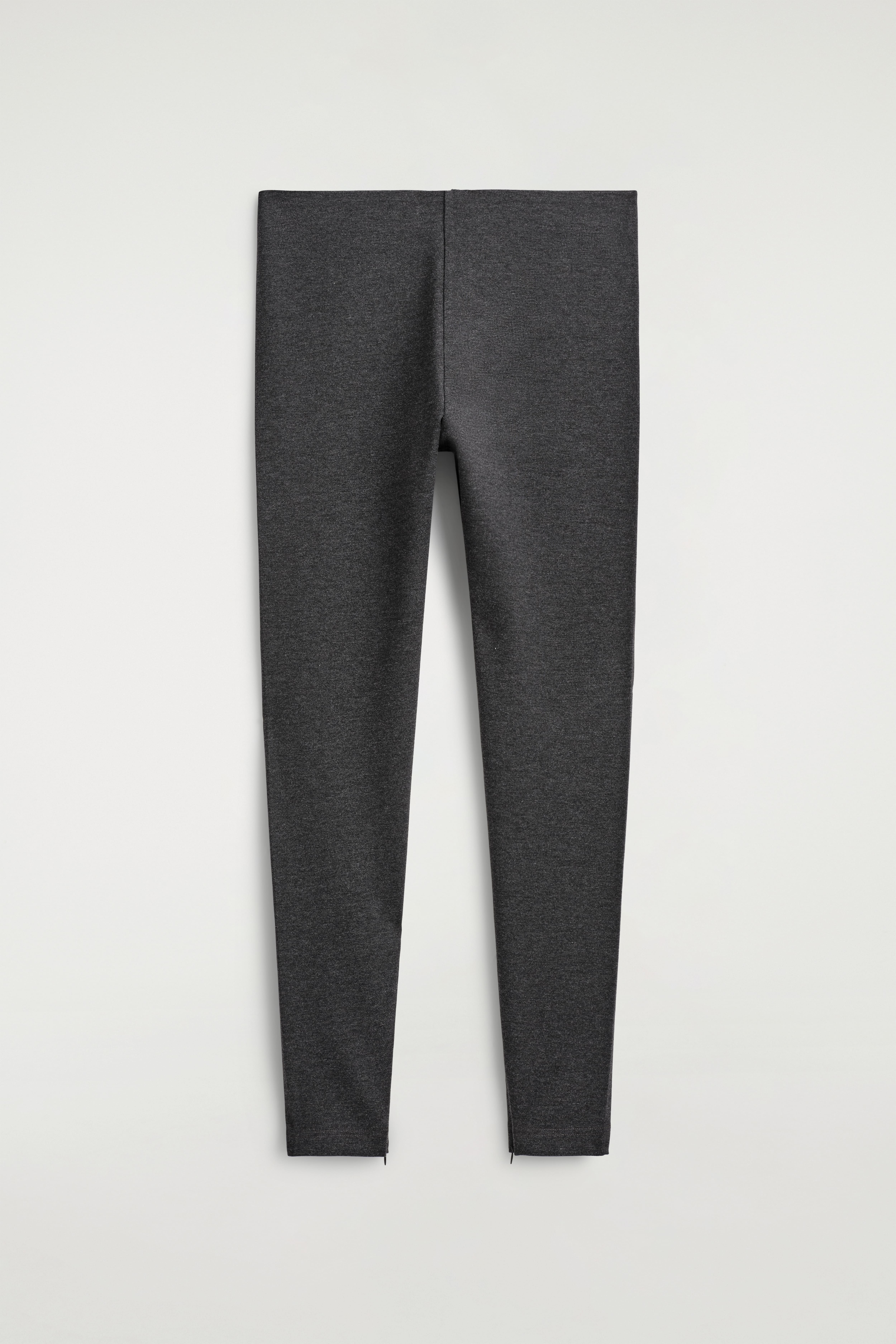Leggings med glidelås i mansjetten - Mørkegrå melert