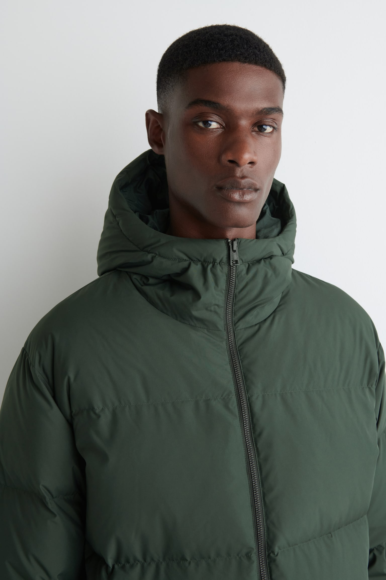 PIUMINO CON CAPPUCCIO - VERDE SCURO/NERO/MARRONE SCURO - 7