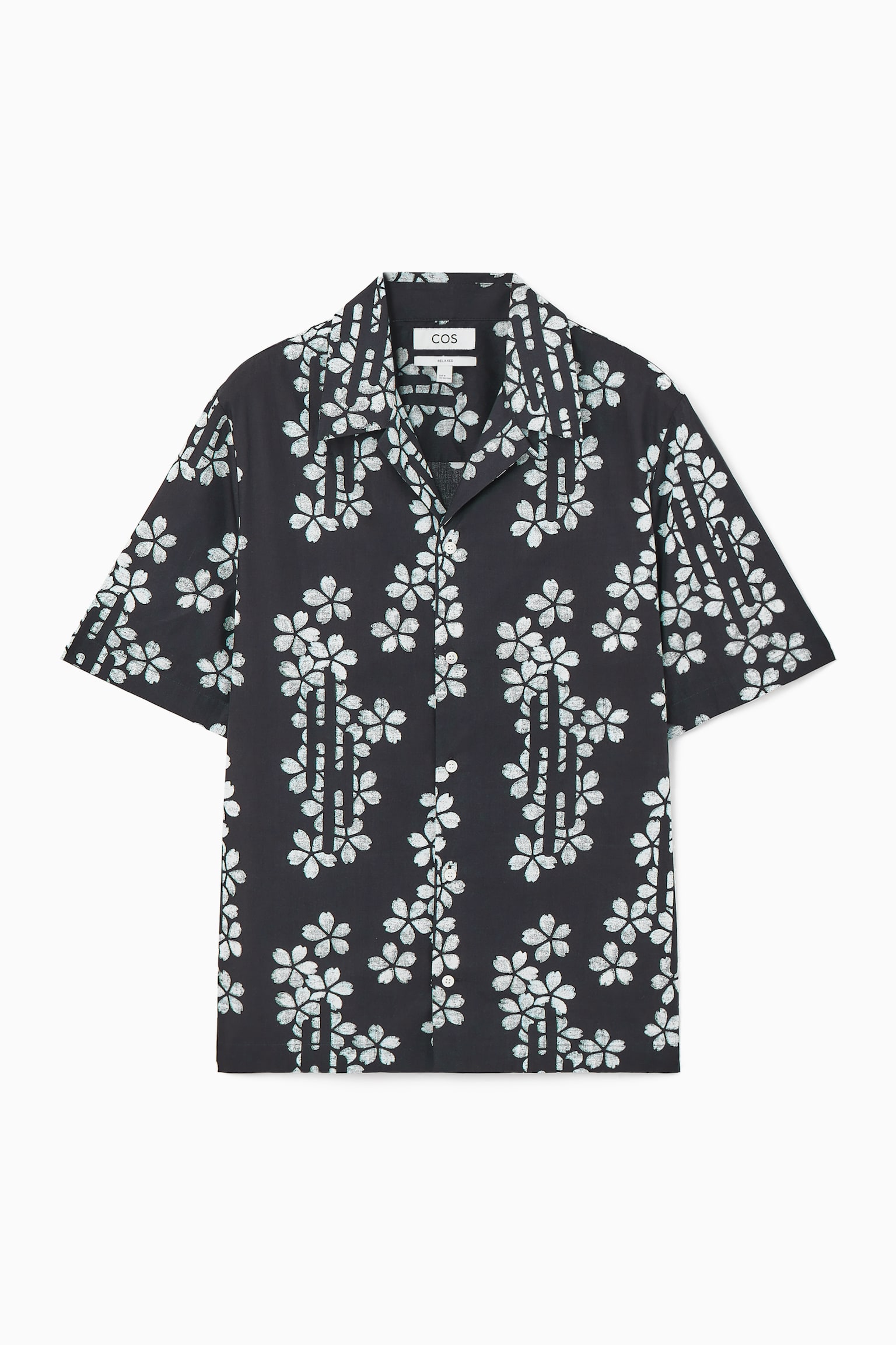 RELAXED FLORAL-PRINT COTTON SHORT-SLEEVED SHIRT - BLACK / FLORAL - 2