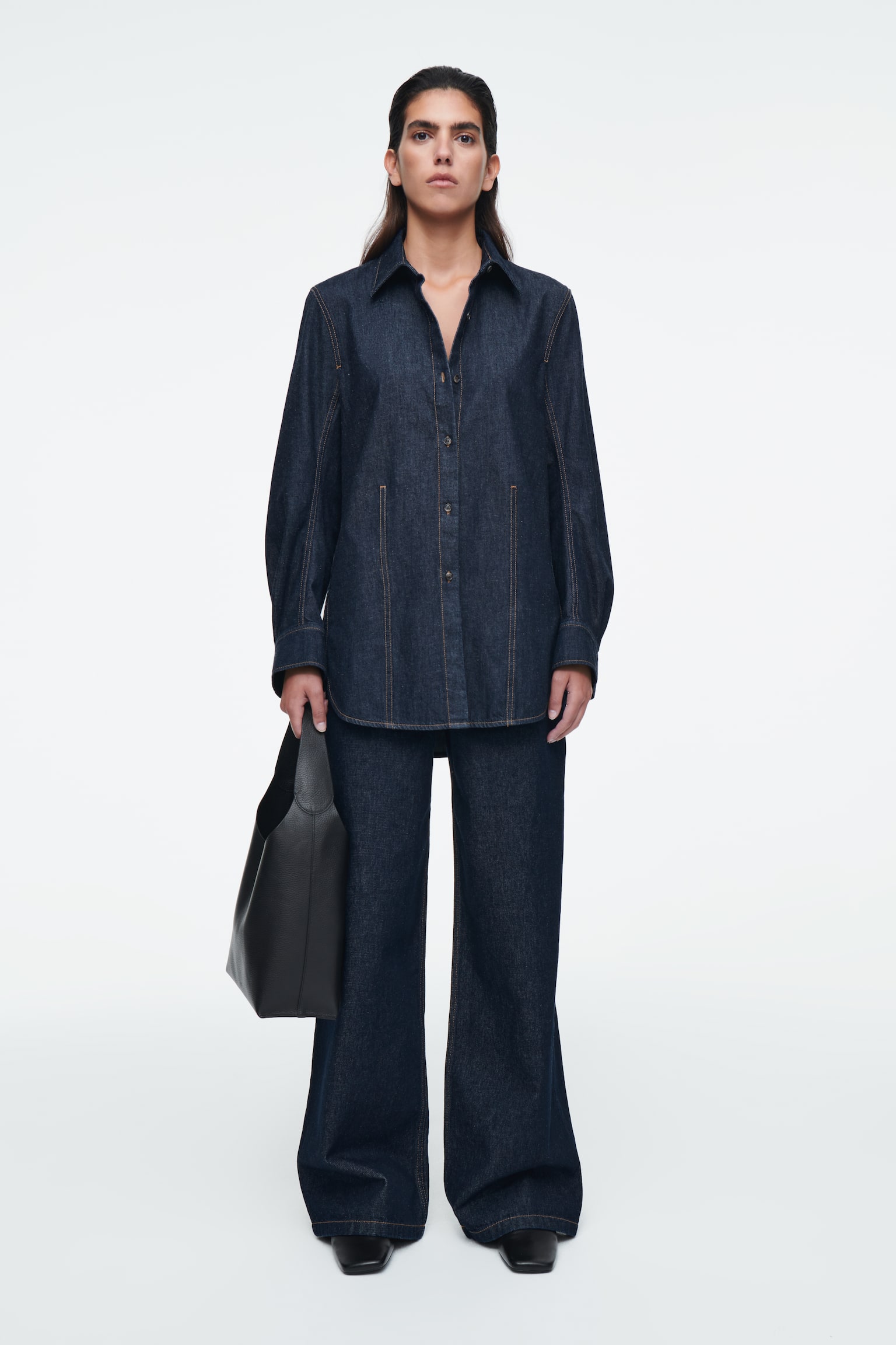 OVERSIZED DENIM SHIRT - INDIGO - 3