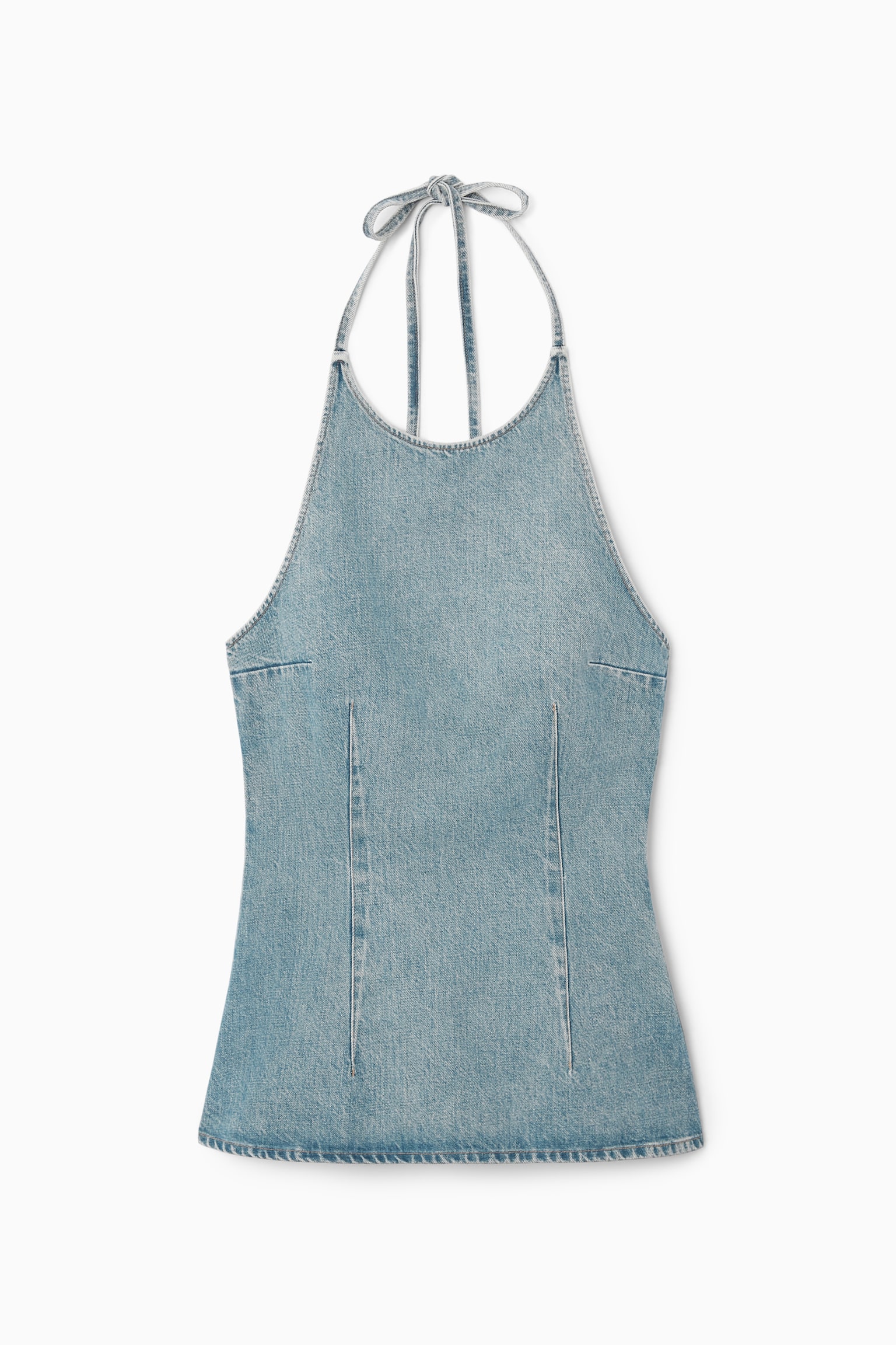 DENIM HALTERNECK TOP - DUSTY BLUE - 2