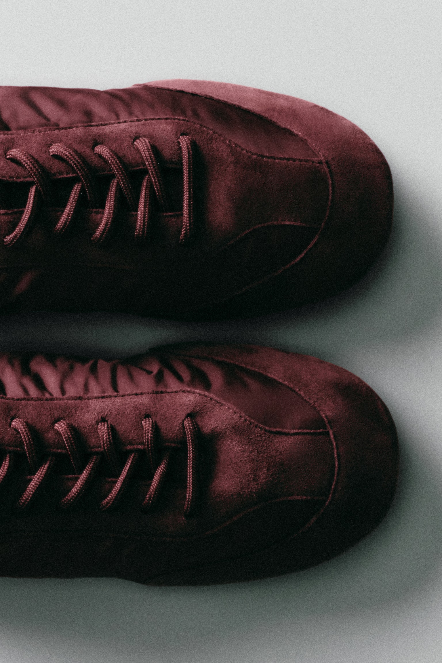 Nubukki‑nylon‑balettitennarit - Bordeaux/Musta - 9