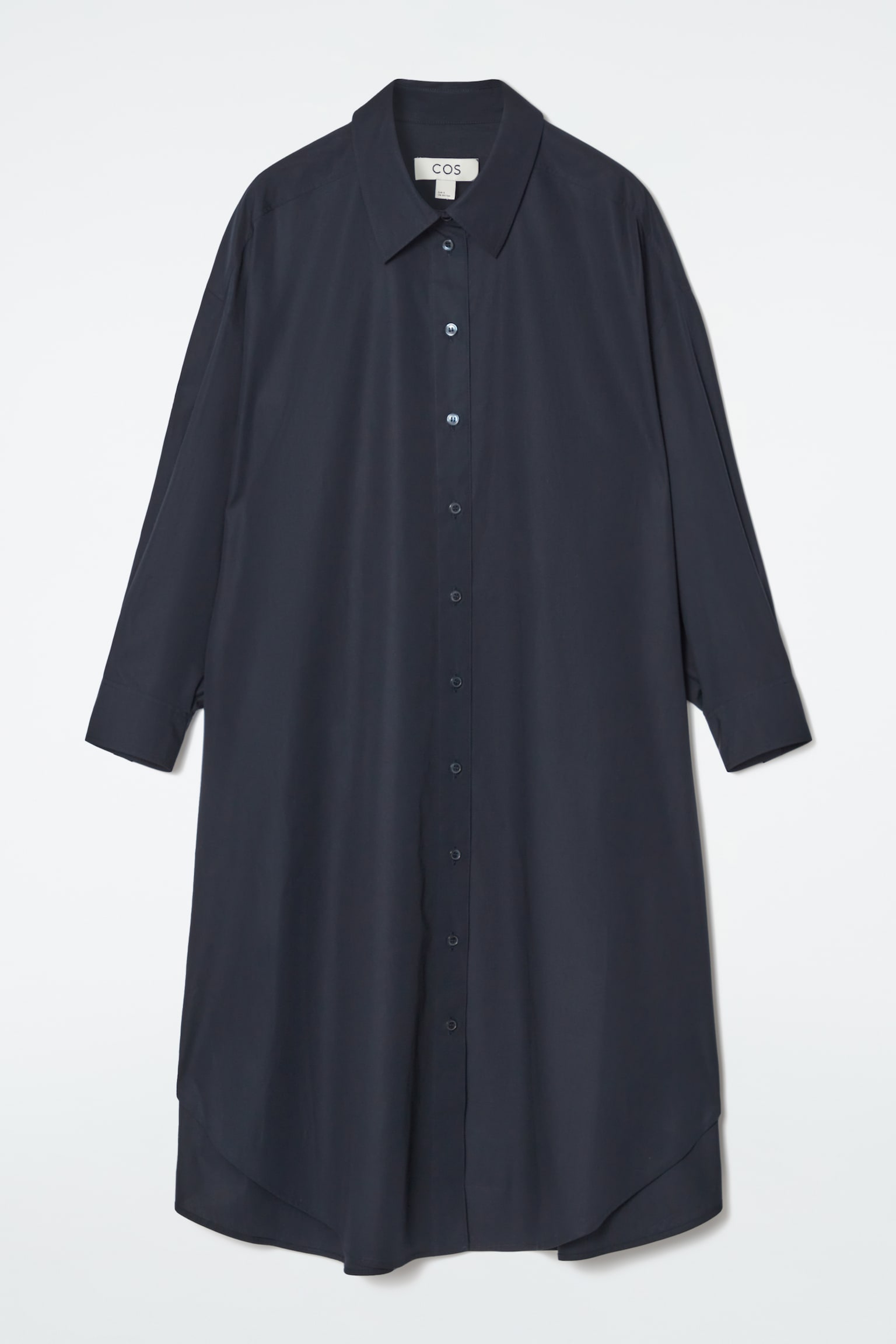 OVERSIZED DRAPED SHIRT DRESS - NAVY - 2