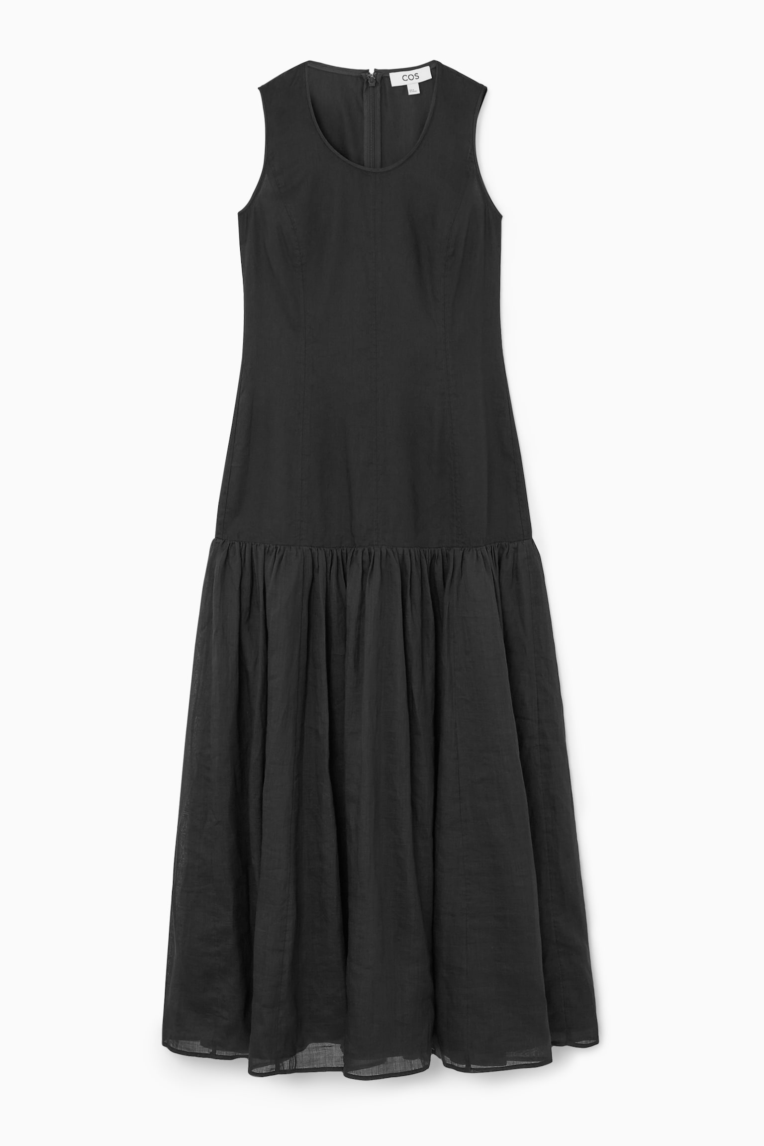 DROPPED-WAIST MAXI DRESS - BLACK - 2