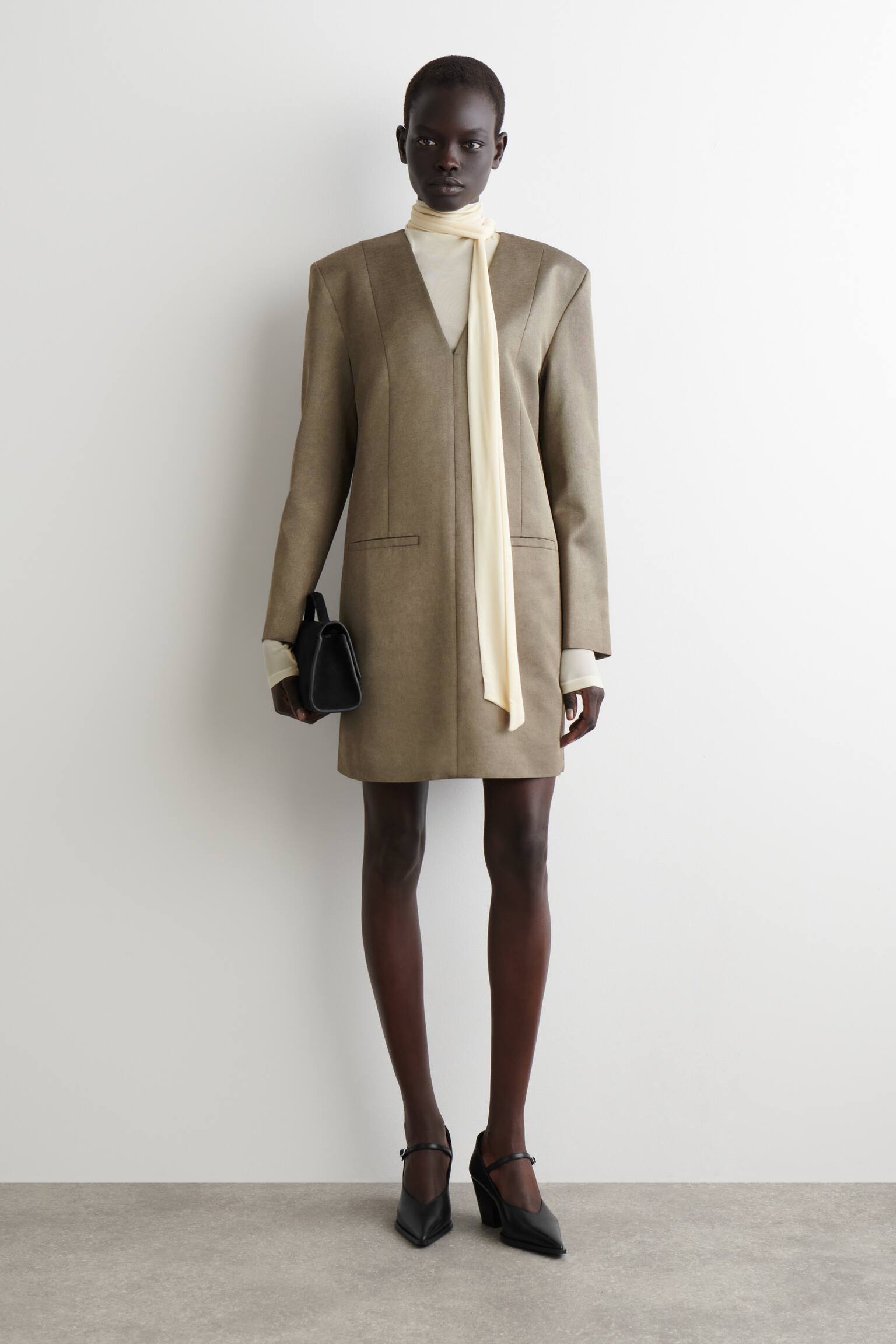 SMOKINGKLEID AUS WOLL-MIX IN METALLIC-OPTIK - BRONZE - 1